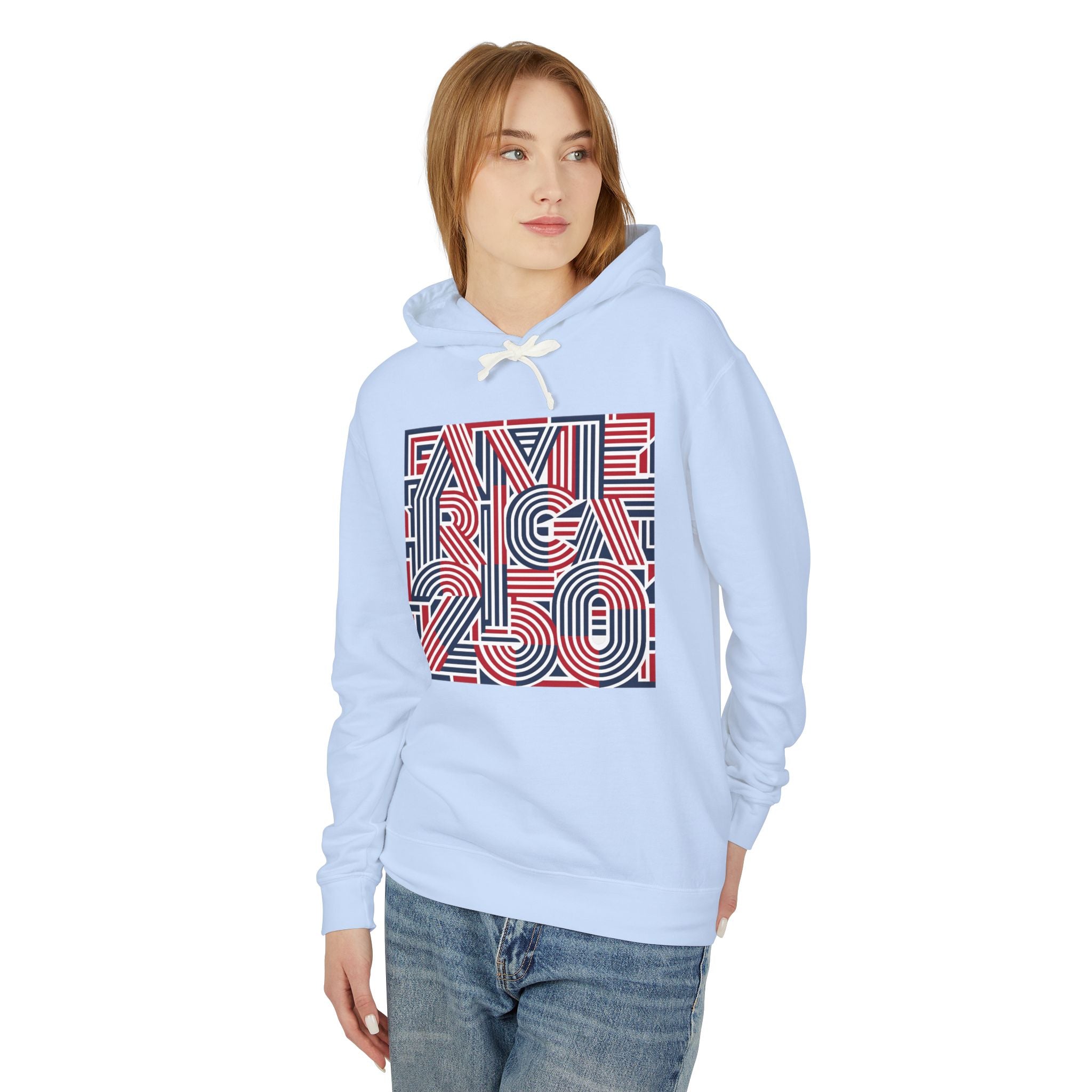 oryggy - america-250-hoodie-retro-red-blue-patriotic-anniversary-pullover - Vintage Patriotic Apparel