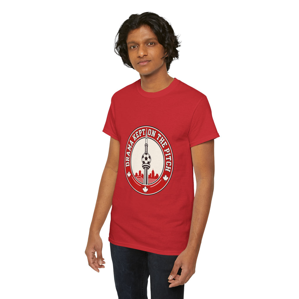FIFA World Cup 2026 T-Shirt — oryggy "Drama Kept on the Pitch" Canadian Fan Tee