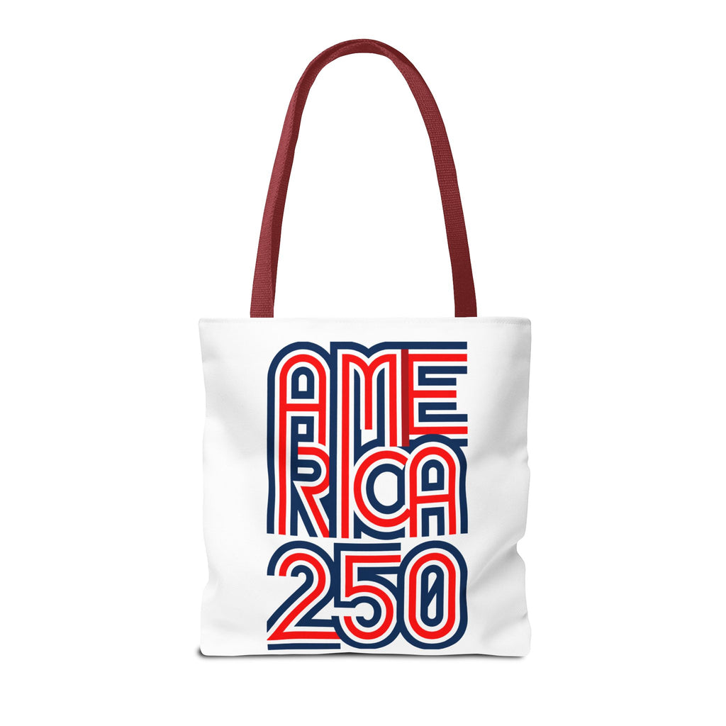 America 250 Tote Bag — Patriotic Red, White & Blue Commemorative Tote