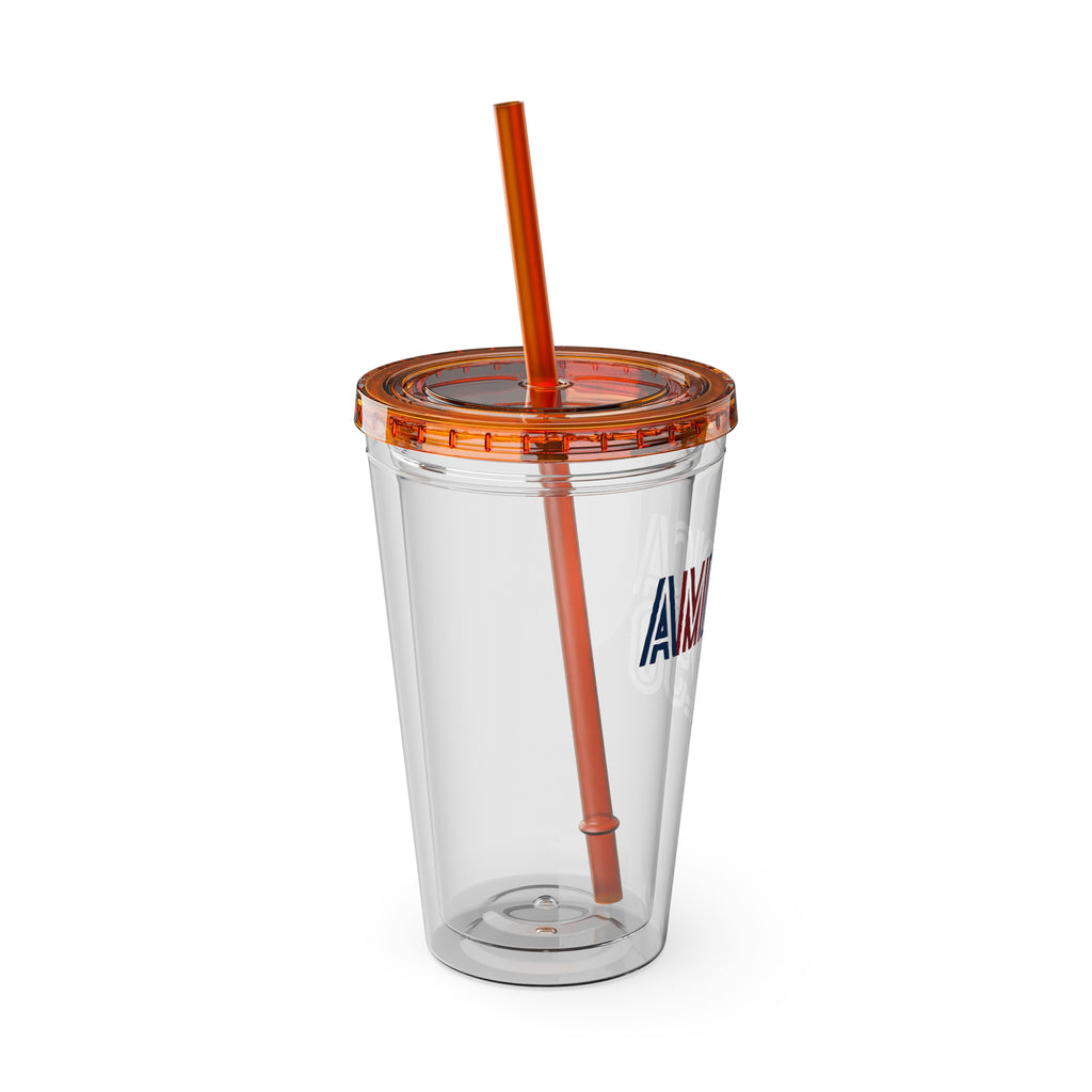 America 250 Tumbler | 16oz Clear Straw Cup