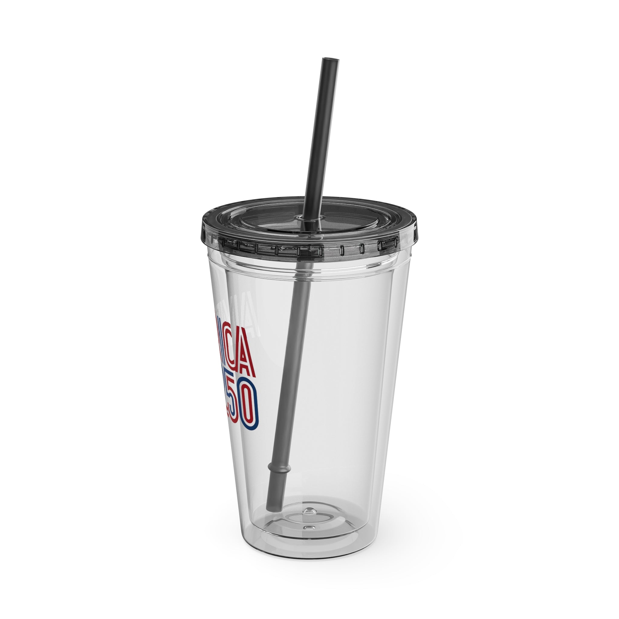 America 250 Tumbler | 16oz Clear Straw Cup
