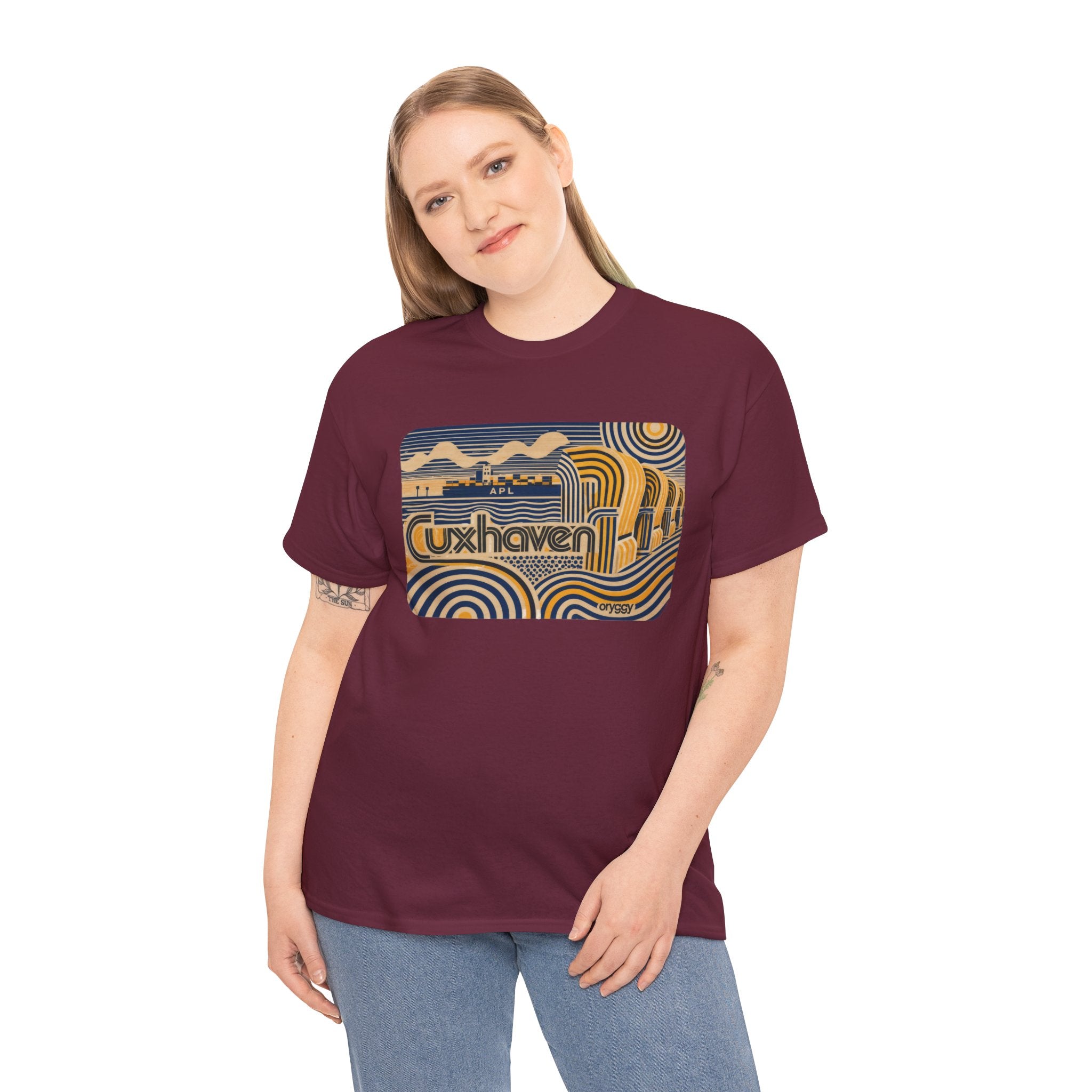 oryggy Originals Summer line Cuxhaven Retro Wave T‑Shirt — Vintage Coastal Graphic Tee