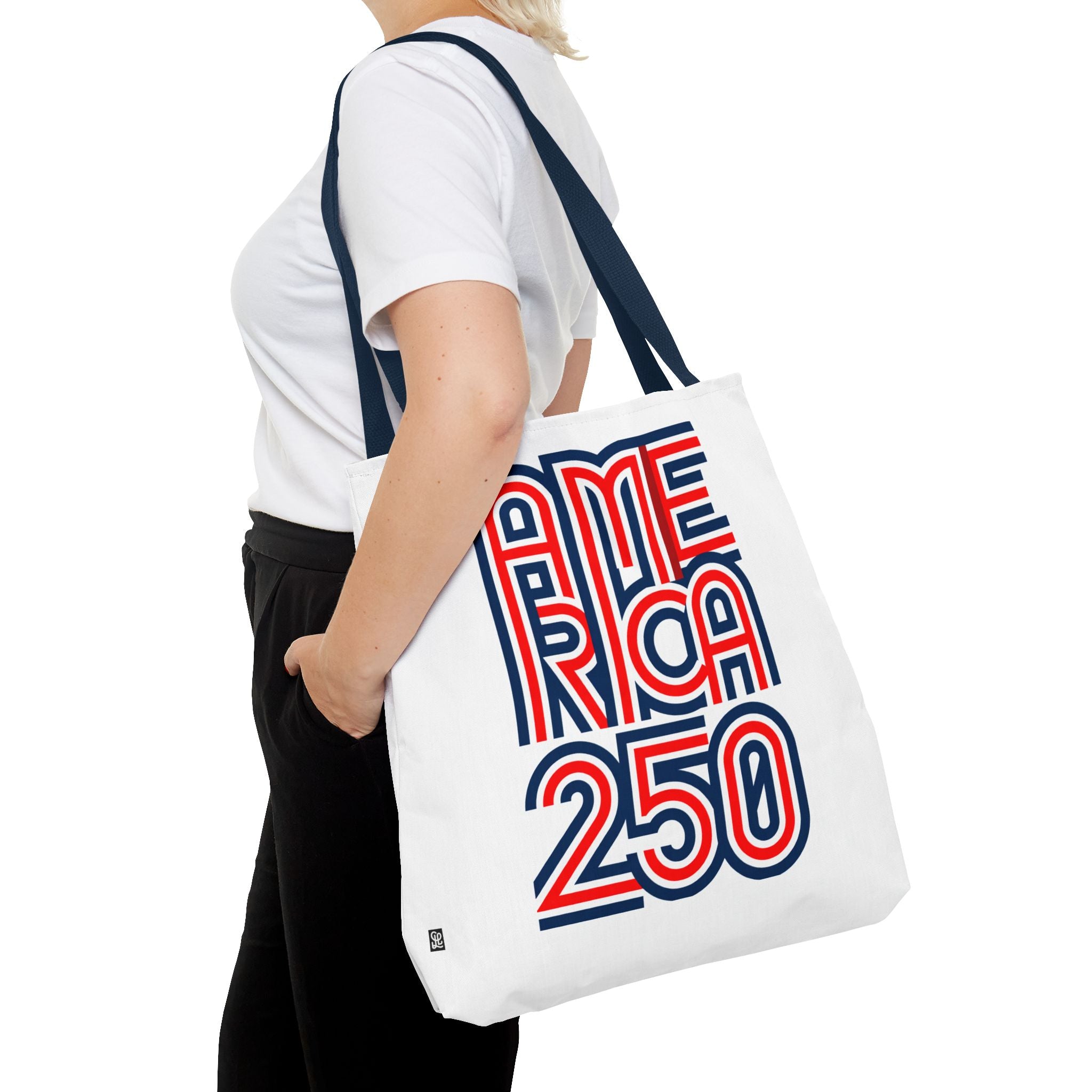 America 250 Tote Bag — Patriotic Red, White & Blue Commemorative Tote