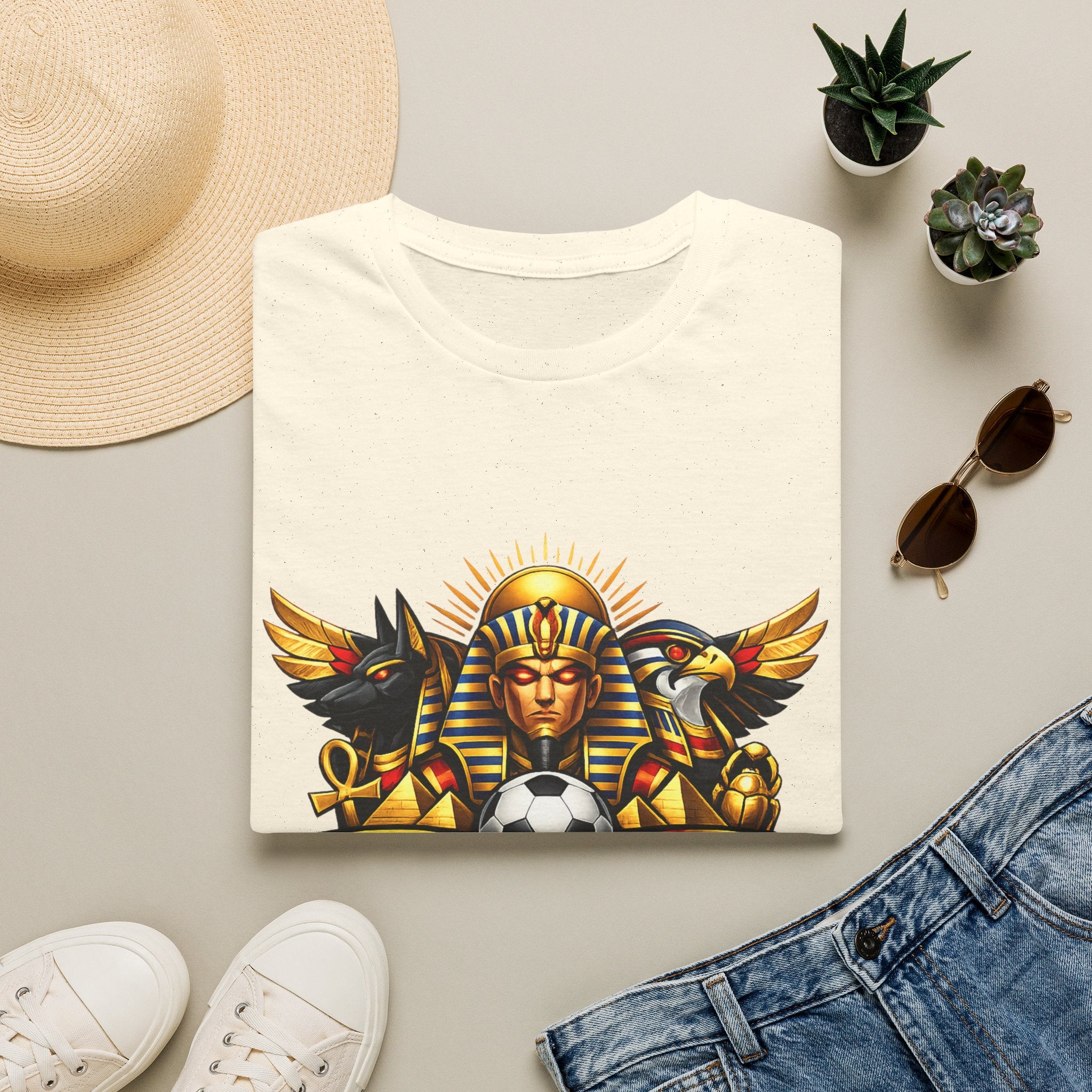 FIFA 2026 Pharaoh Soccer Crest T‑Shirt — Egyptian Football Graphic Tee - Oryggy