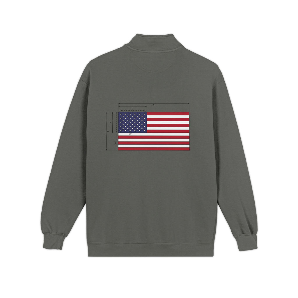 Quarter-Zip Sweatshirt — American Flag '250' Chest Logo