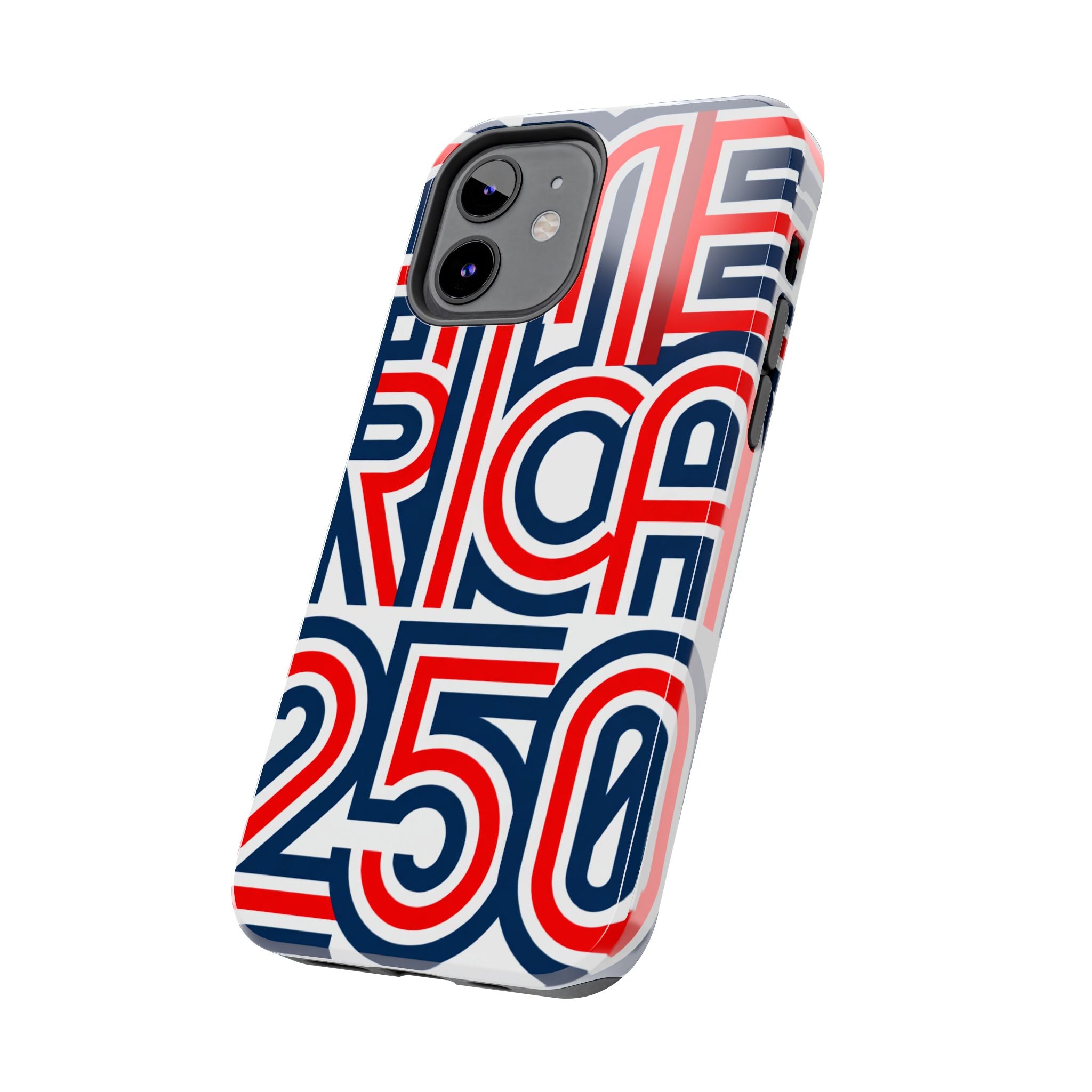 Patriotic 'America 250' Tough Phone Case – Red, White & Blue Retro Typography