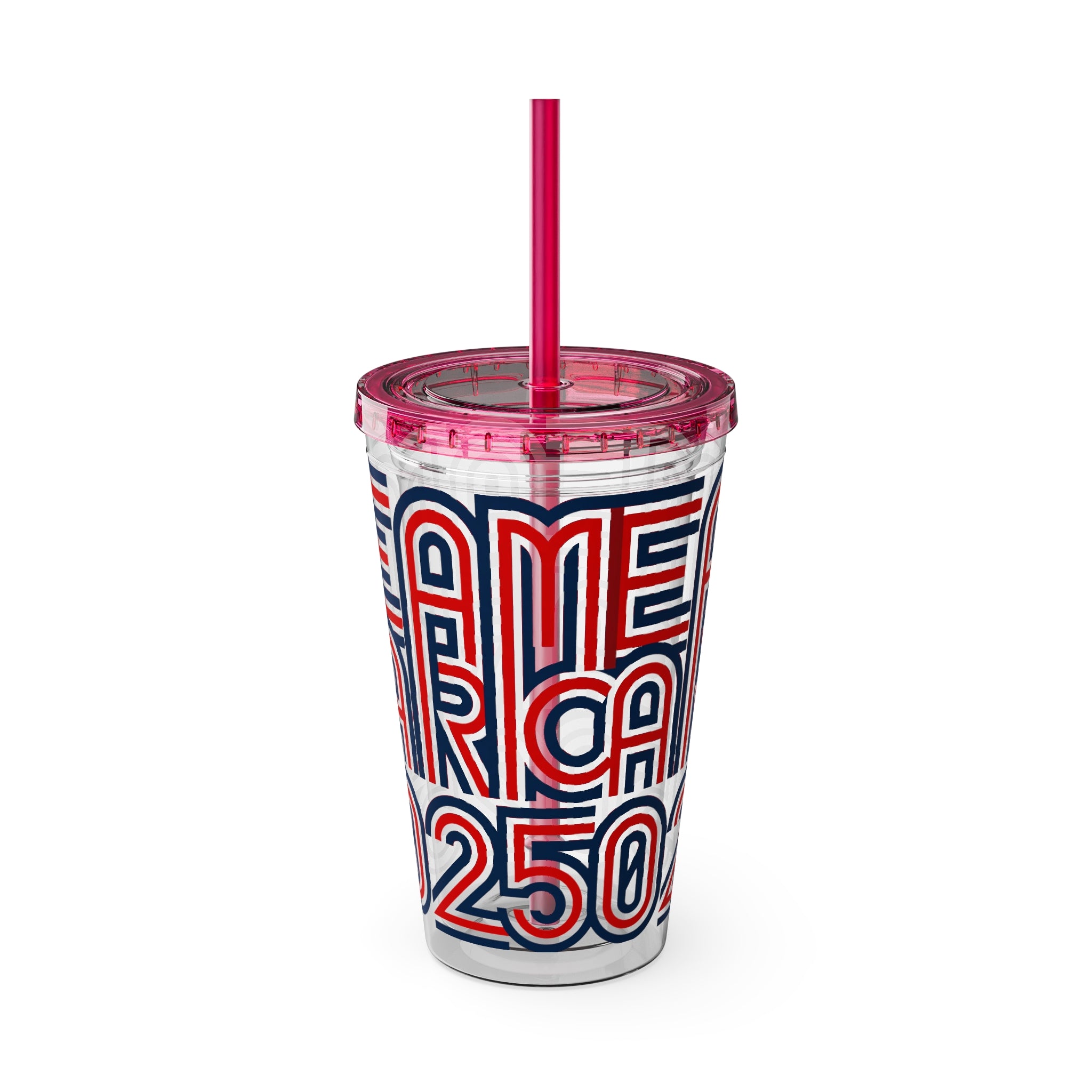 America 250 Tumbler | Patriotic Red White Blue Straw Cup
