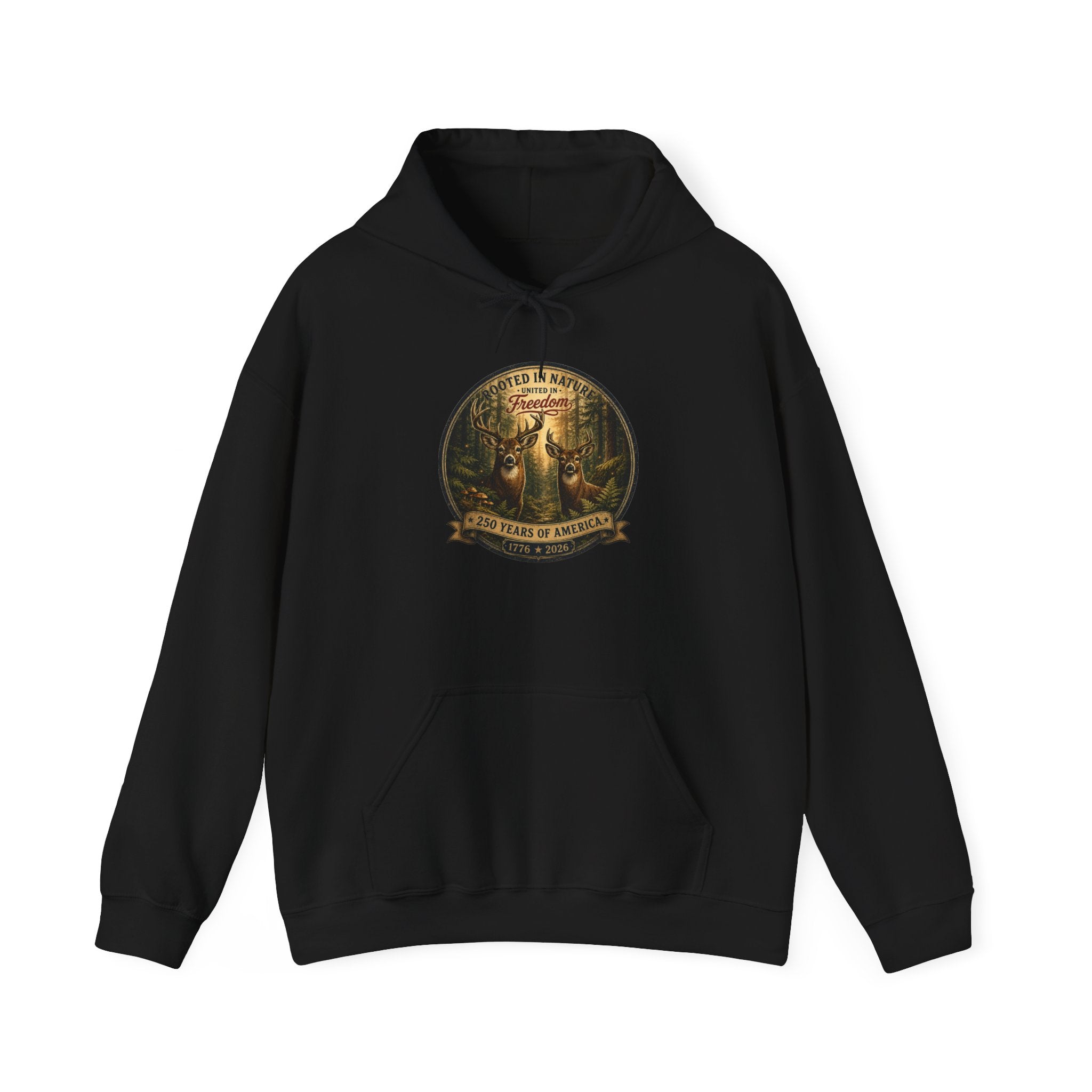 oryggy - america-250-unisex-heavy-blend™-hooded-sweatshirt-rooted-in-nature - Vintage Patriotic Apparel