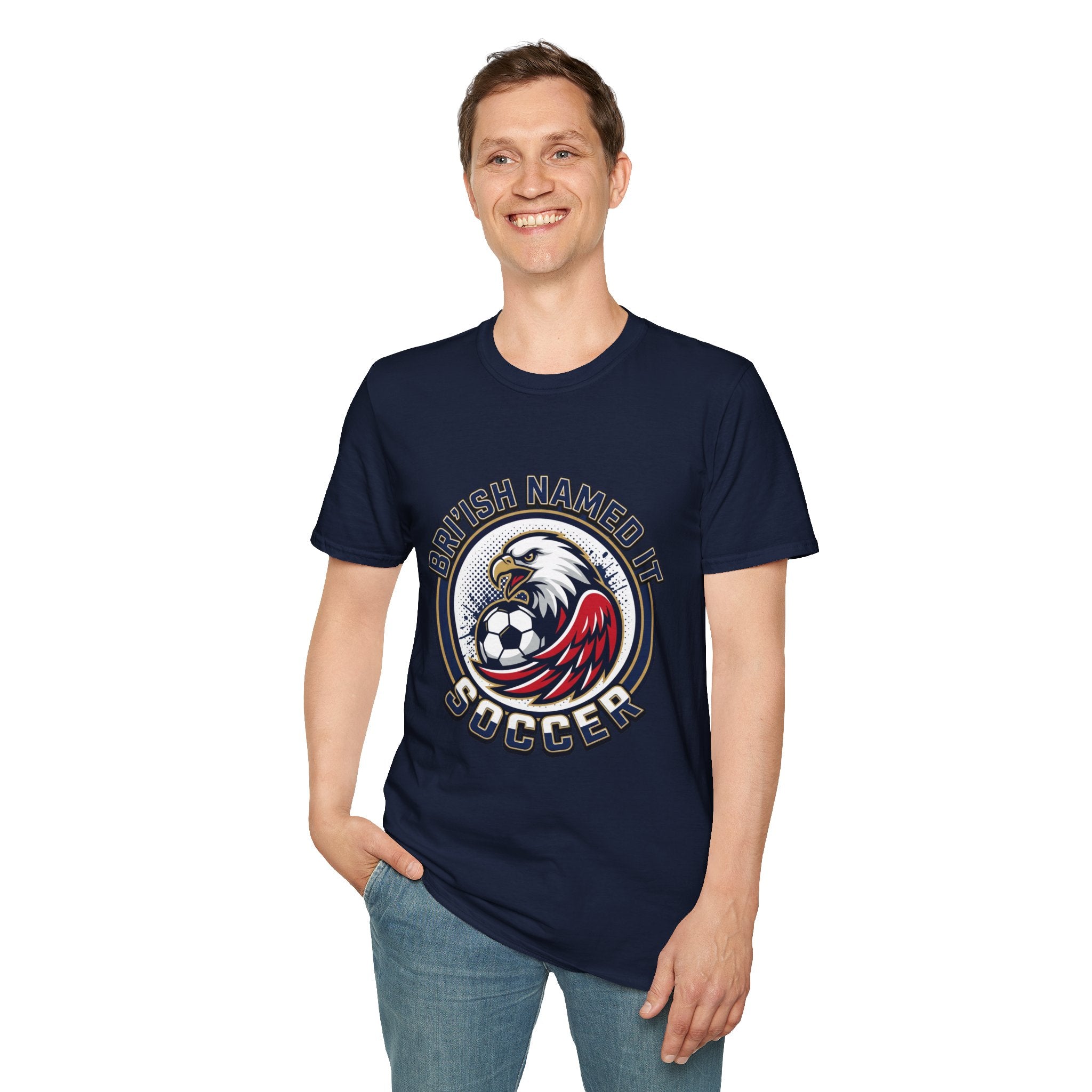 FIFA 2026 Soccer Eagle T-Shirt — "Bri'ish Named It Soccer" Vintage Soccer Graphic Tee