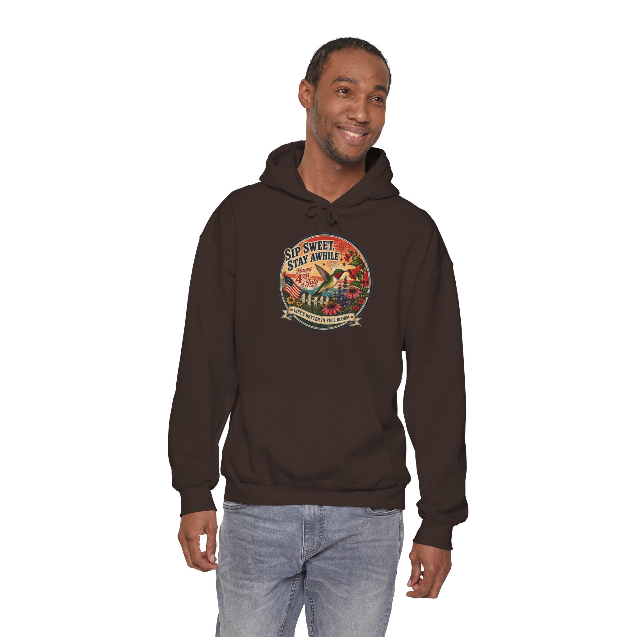 oryggy - america-250-unisex-heavy-blend™-hooded-sweatshirt-hummingbird-tee - Vintage Patriotic Apparel
