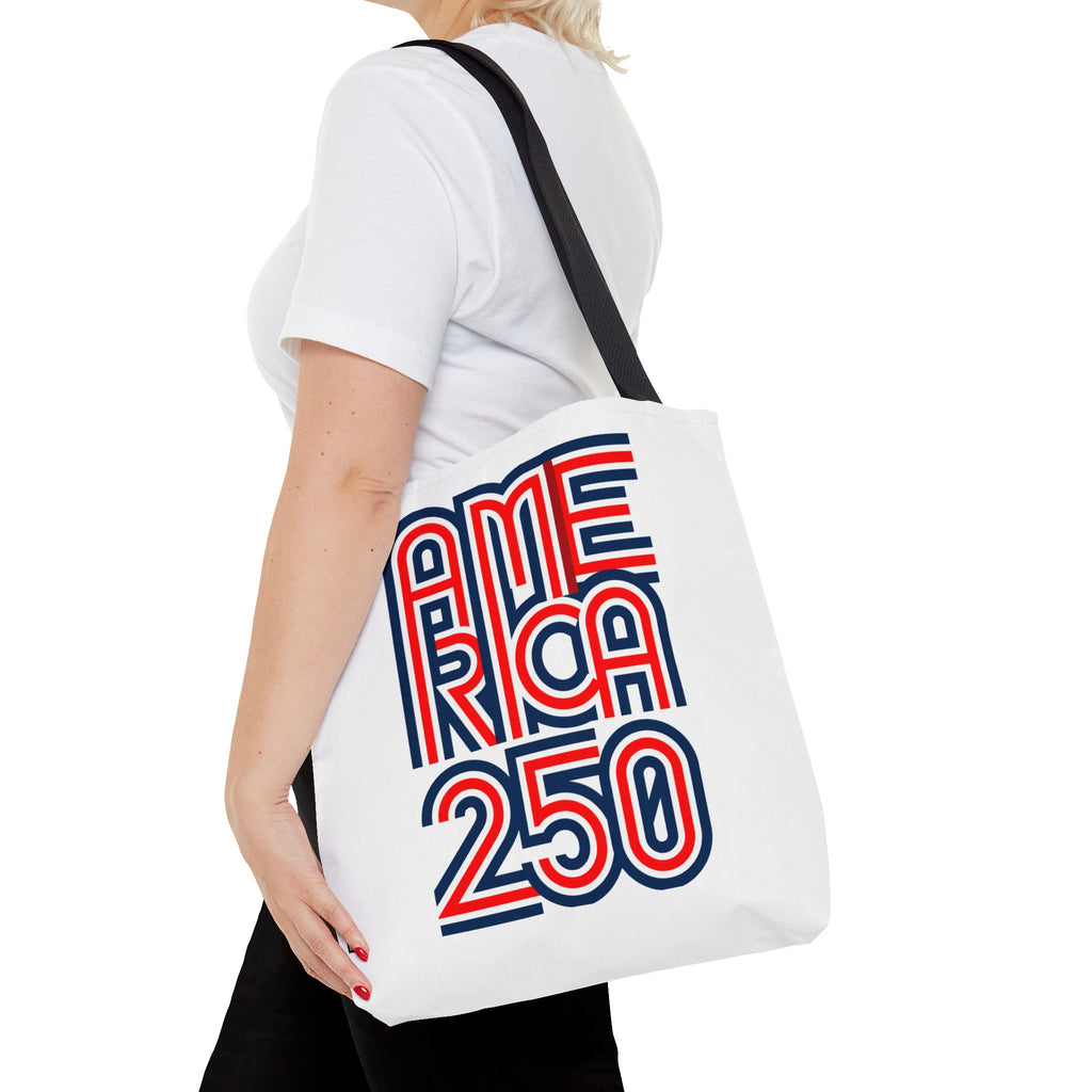 America 250 Tote Bag — Patriotic Red, White & Blue Commemorative Tote