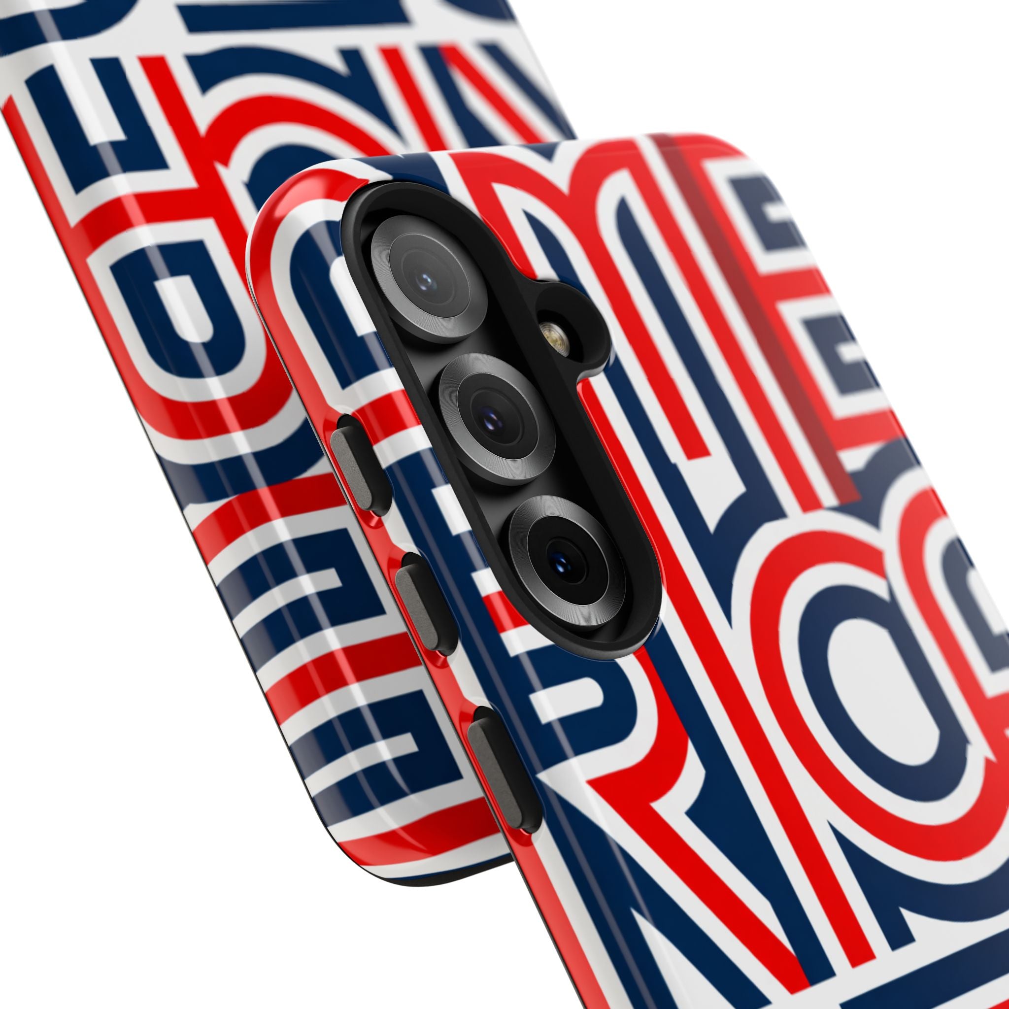 Patriotic 'America 250' Tough Phone Case – Red, White & Blue Retro Typography