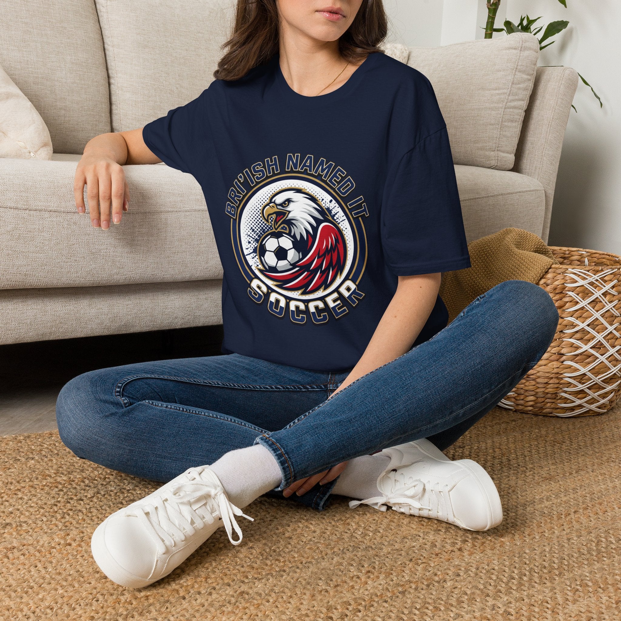 FIFA 2026 Soccer Eagle T-Shirt — "Bri'ish Named It Soccer" Vintage Soccer Graphic Tee
