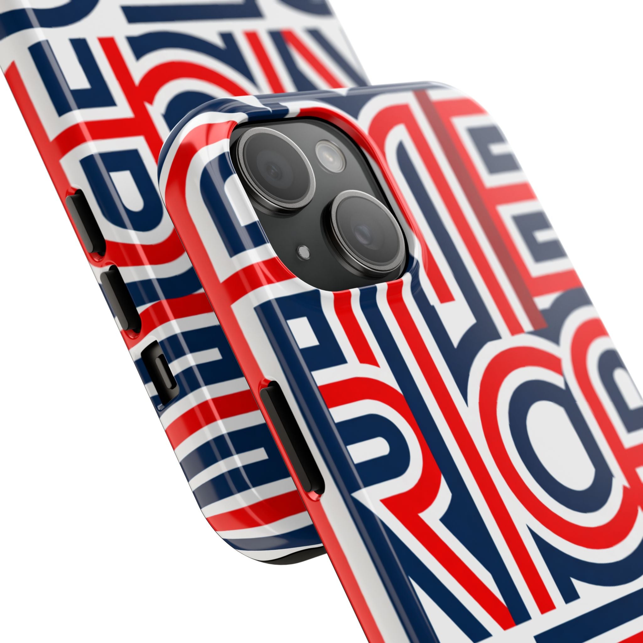 Patriotic 'America 250' Tough Phone Case – Red, White & Blue Retro Typography