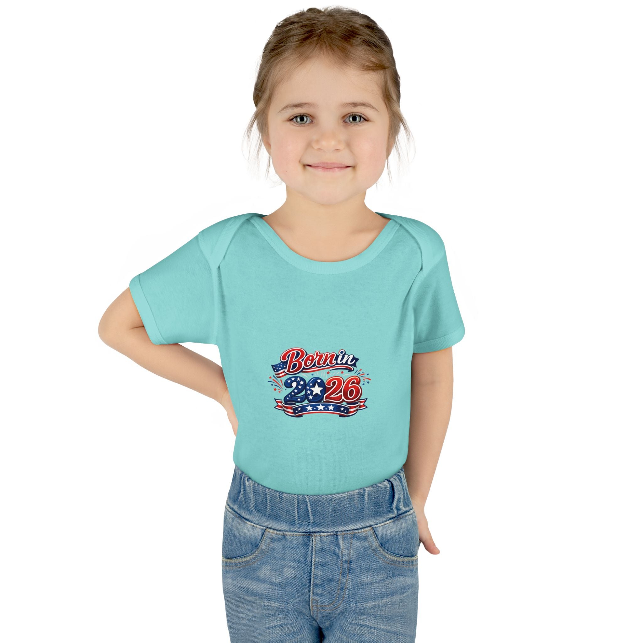 America 250 Personalized Baby Bodysuit - 'Bernin 2026' Patriotic Infant One-Piece (Custom Back Text)