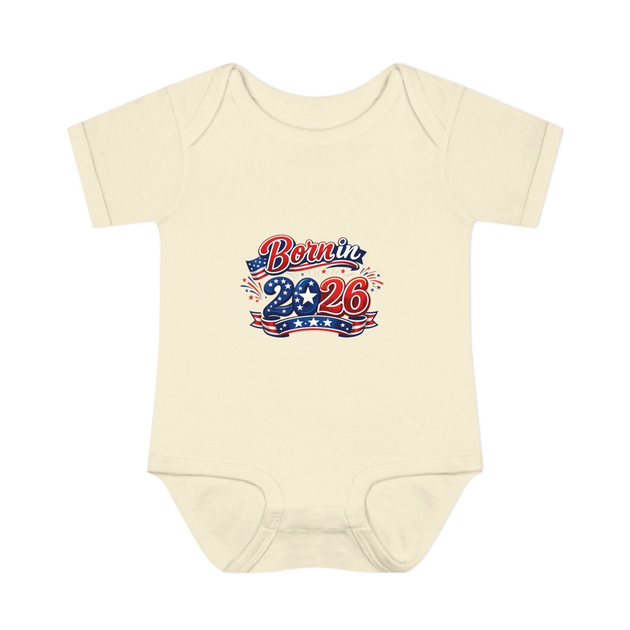 America 250 Born in 2026 Baby Bodysuit — Patriotic USA Infant Onesie