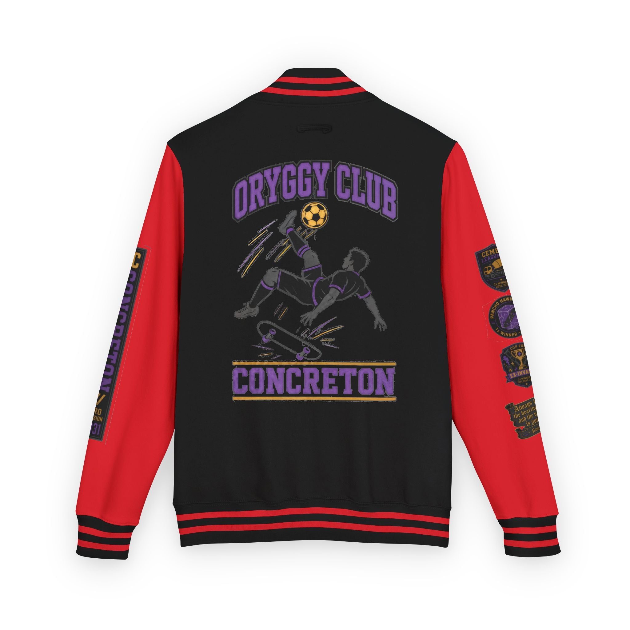 OC Concreton Varsity Jacket — Pancho Hawks "Cold Bearings" Distressed Edition