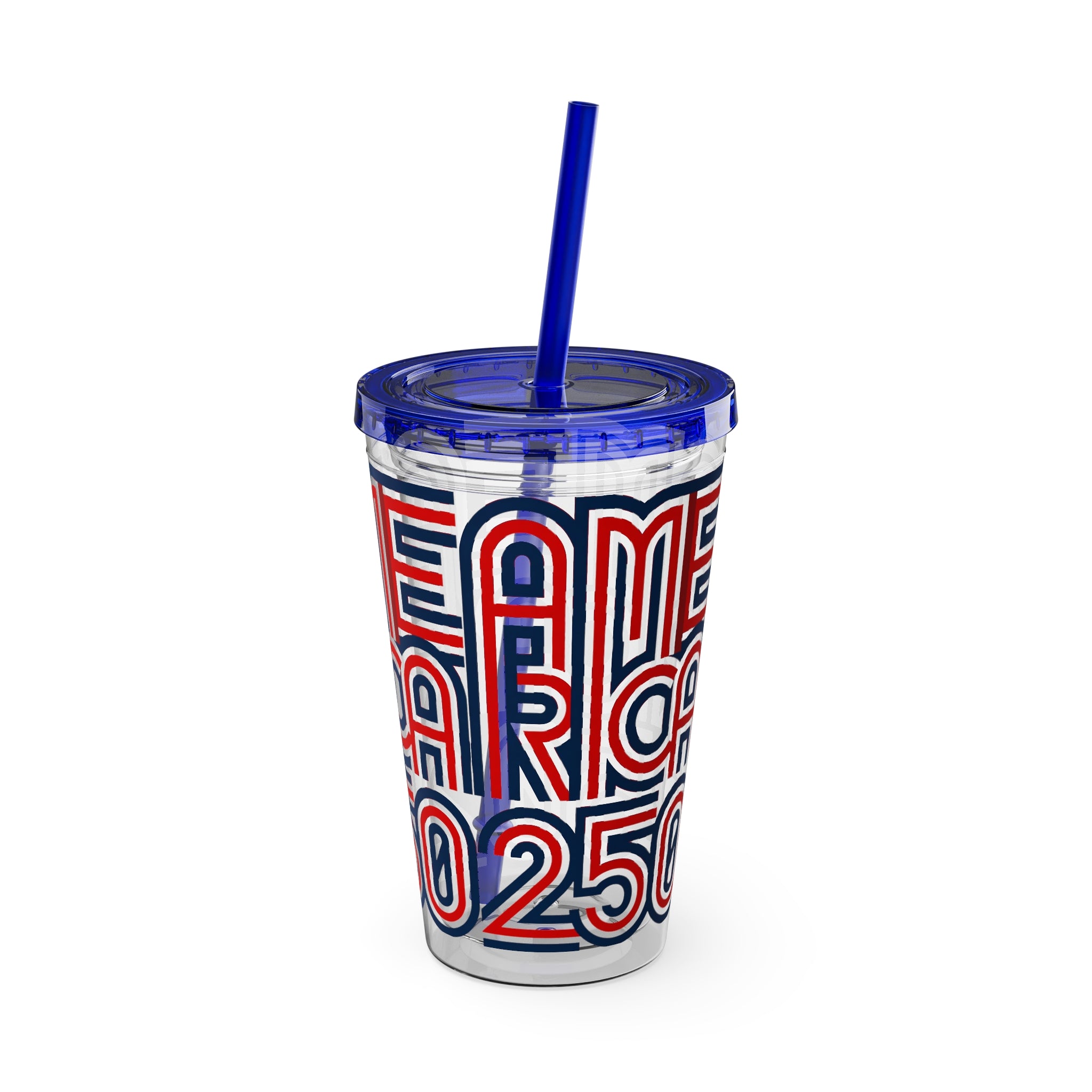 America 250 Tumbler | Patriotic Red White Blue Straw Cup