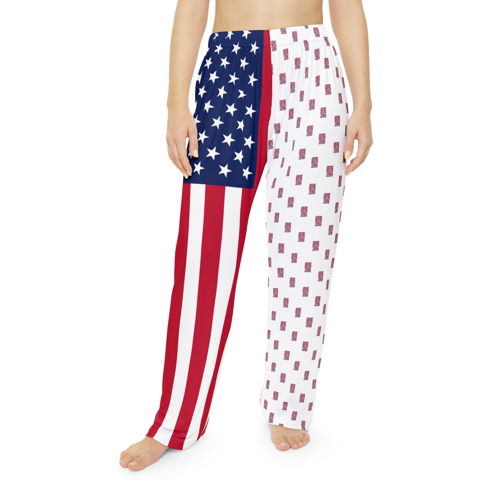 American Flag Split Design Pajama Pants | Stars Stripes Lounge