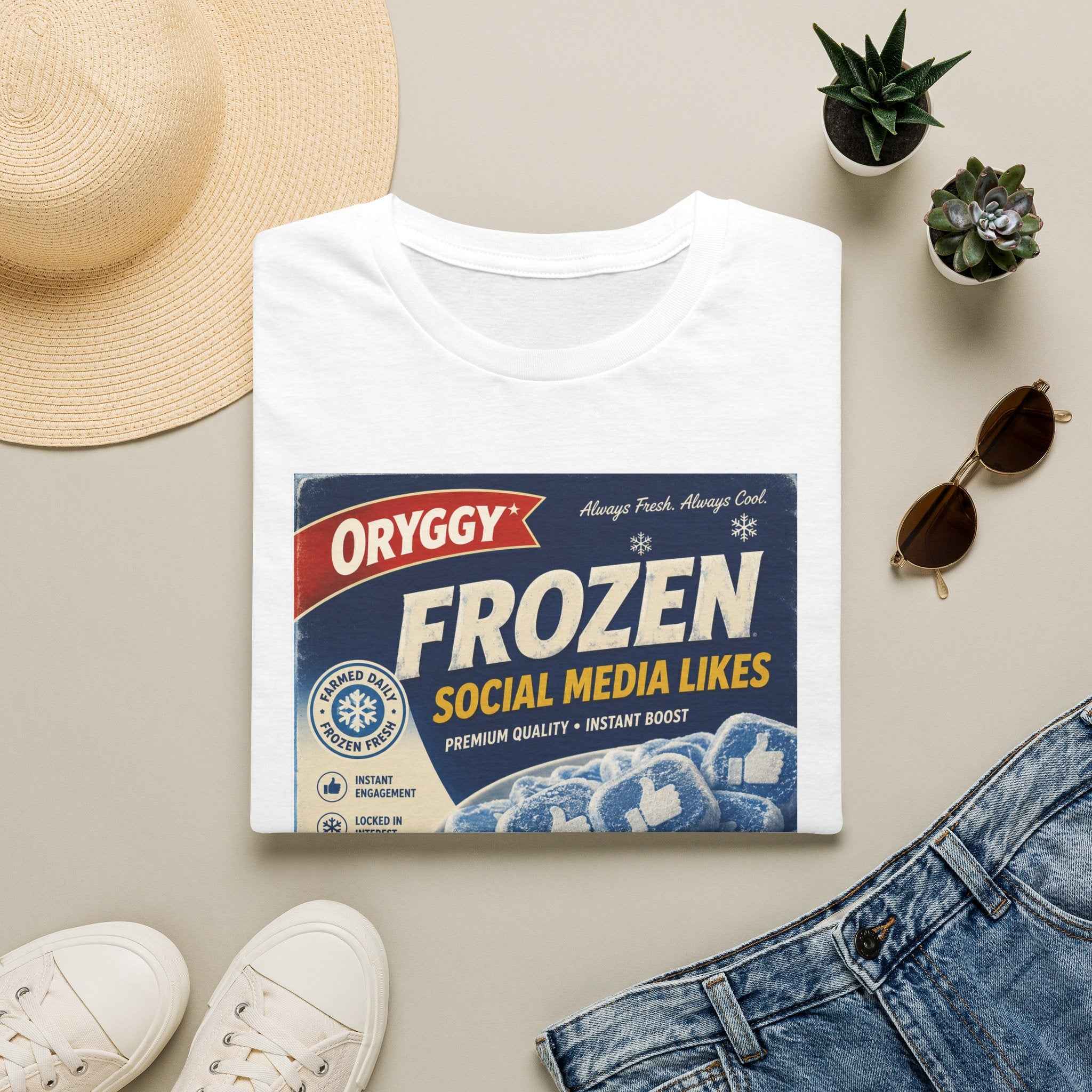 oryggy Originals Summer line 'Frozen Social Media Likes' Retro Graphic Tee