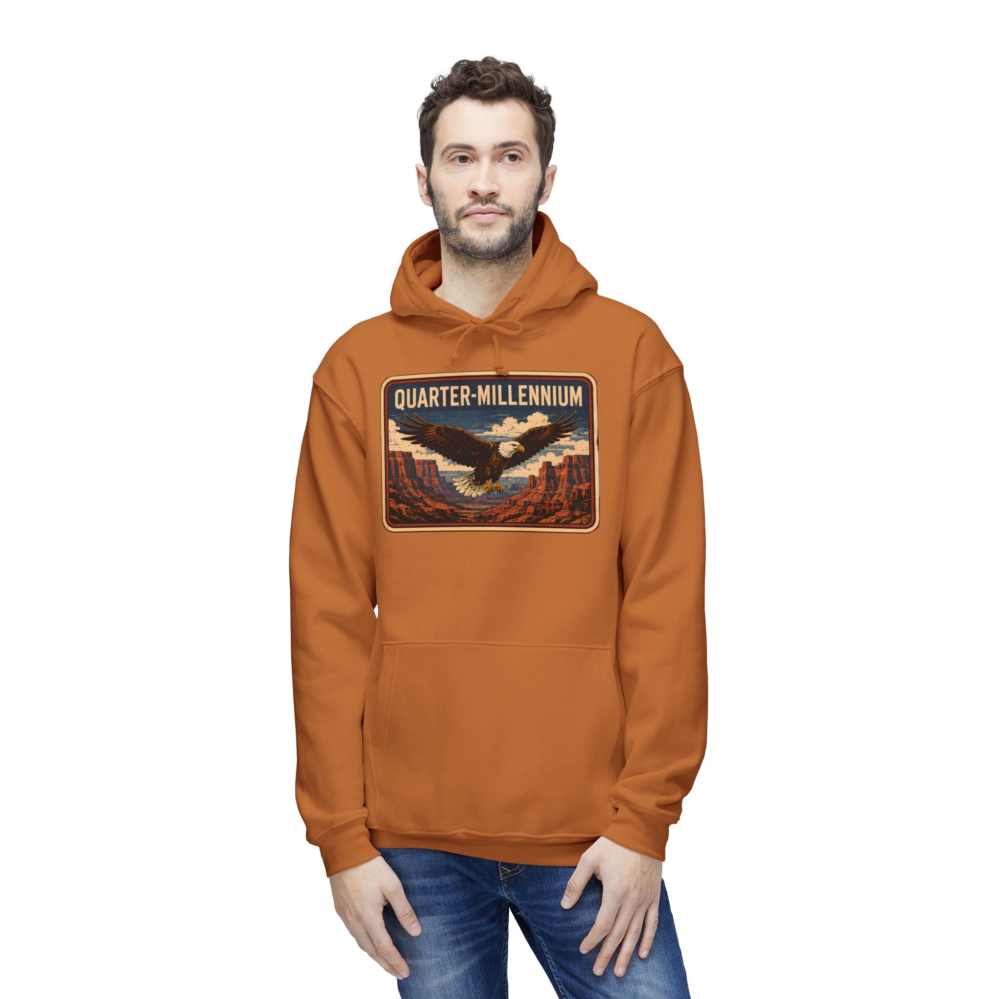 America 250 Quarter-Millennium Vintage Landscape Hoodie — Made in USA