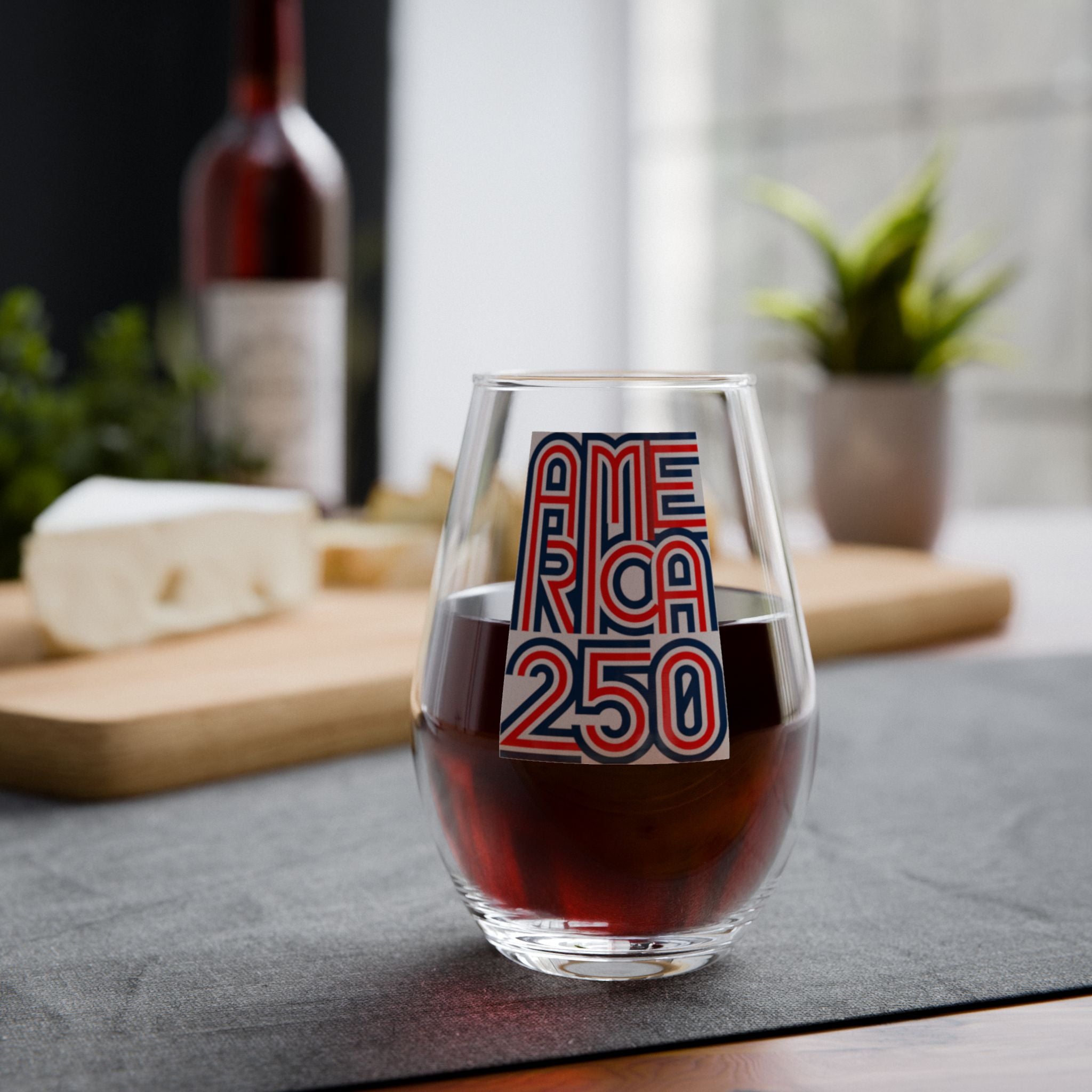 America 250 Stemless Wine Glass – Patriotic 11.75oz Celebration Drinkware