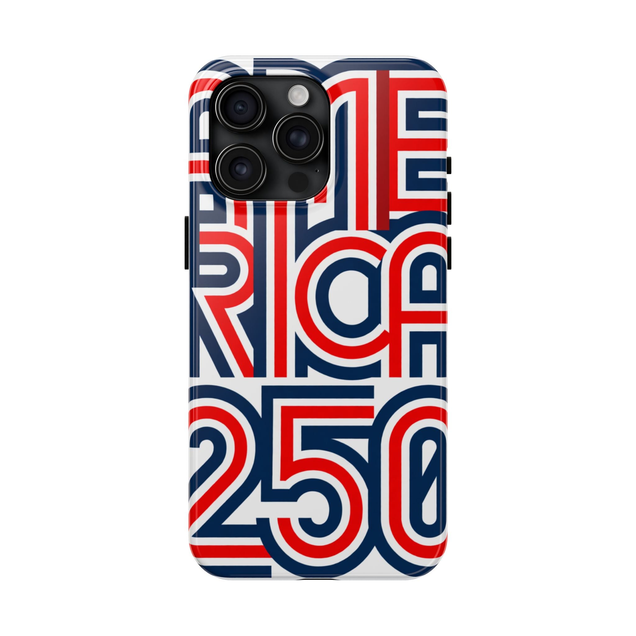 Patriotic 'America 250' Tough Phone Case – Red, White & Blue Retro Typography