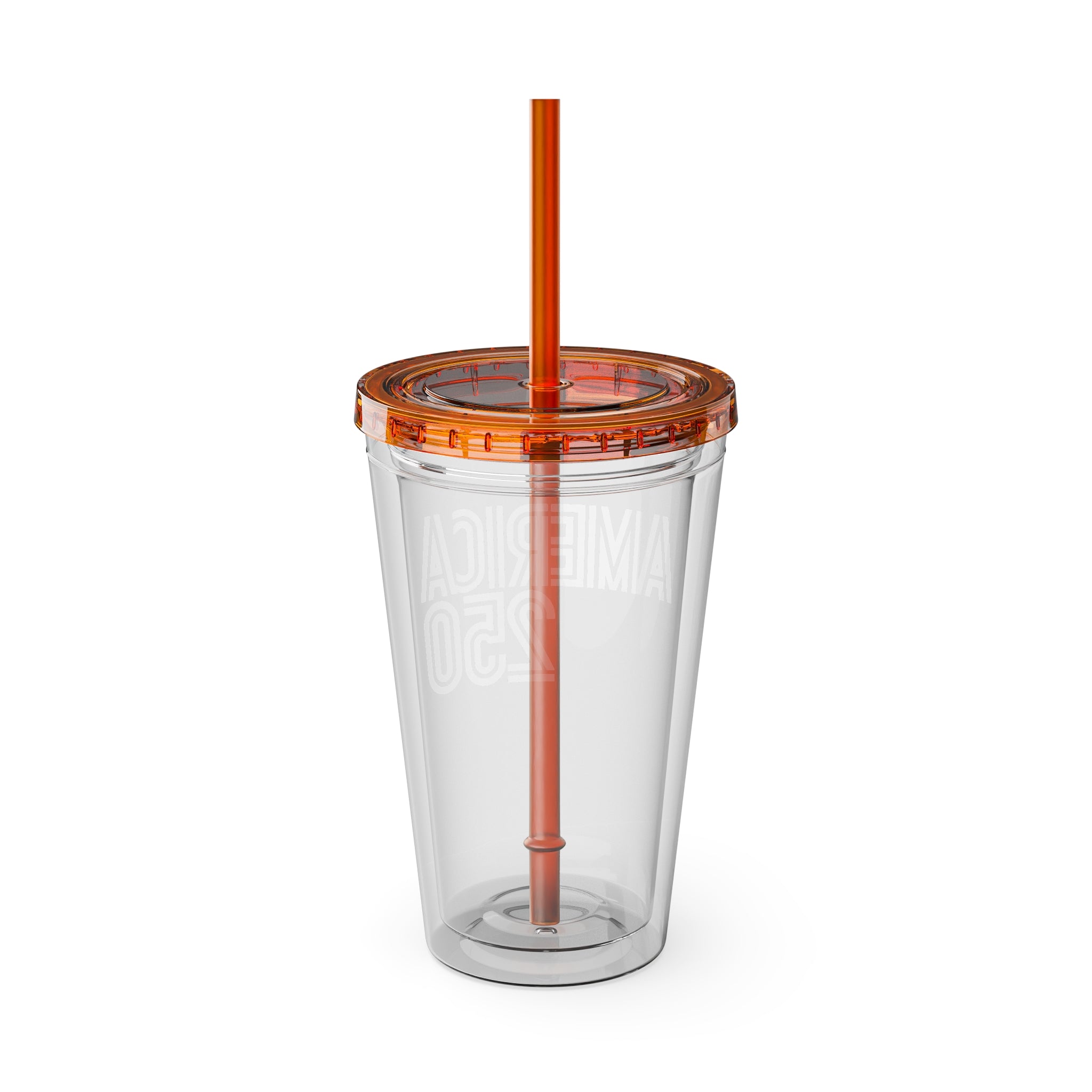 America 250 Tumbler | 16oz Clear Straw Cup