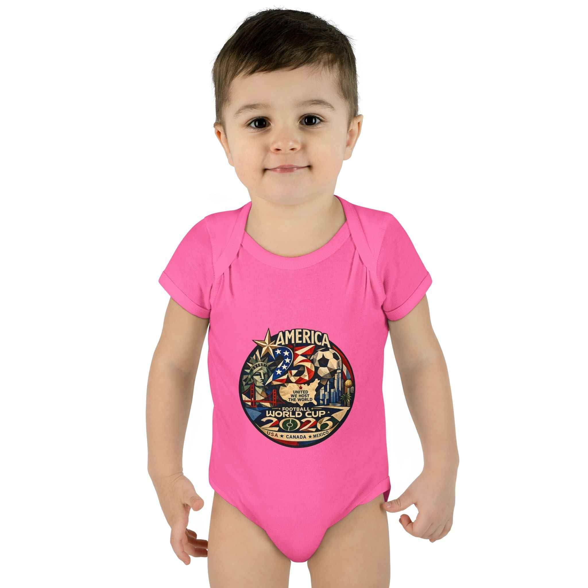 America 250 x FIFA World Cup 2026 Baby Bodysuit — Patriotic Infant Onesie for 250th Anniversary