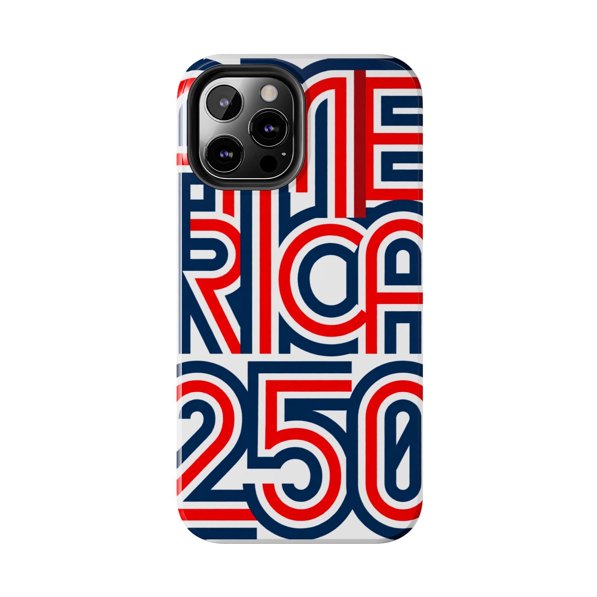 Patriotic 'America 250' Tough Phone Case – Red, White & Blue Retro Typography