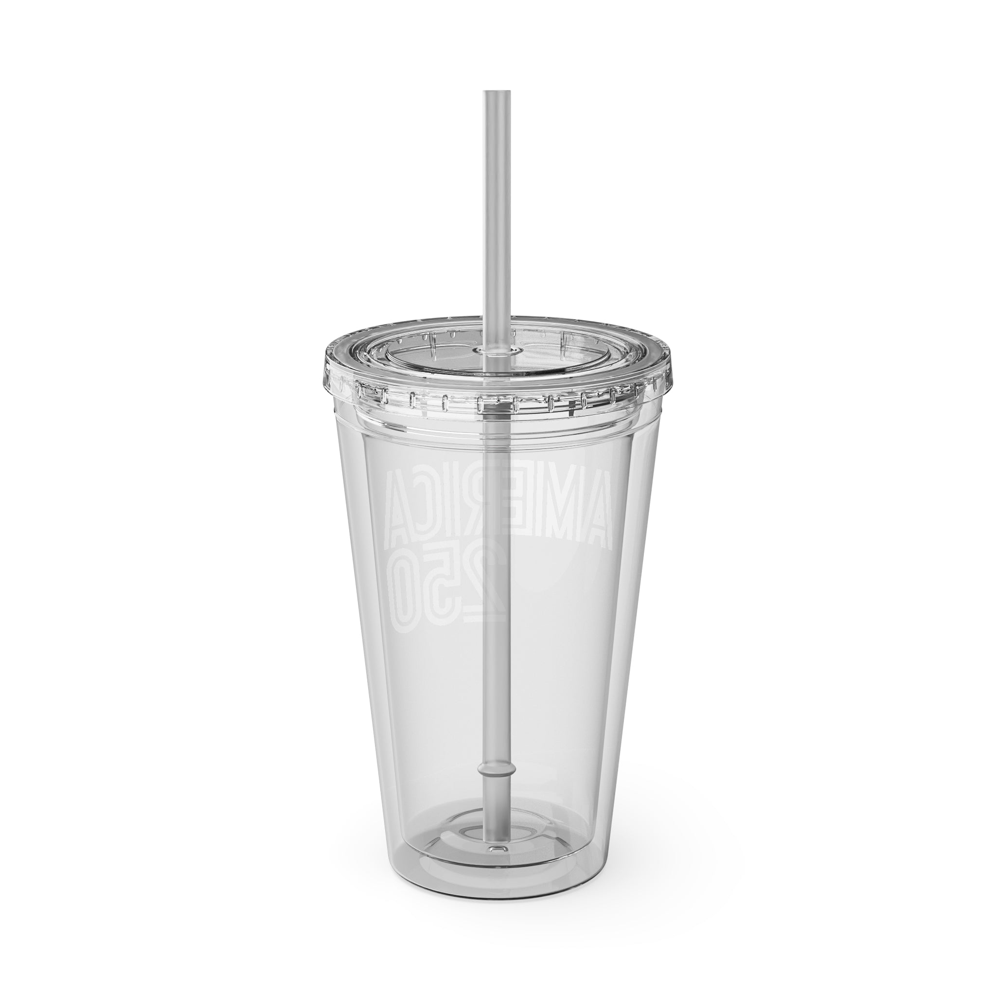 America 250 Tumbler | 16oz Clear Straw Cup