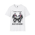 oryggy "Le Football? Je m'en fous" French support t-shirt, white vintage café scene graphic tee, premium soccer streetwear fashion for FIFA 2026.