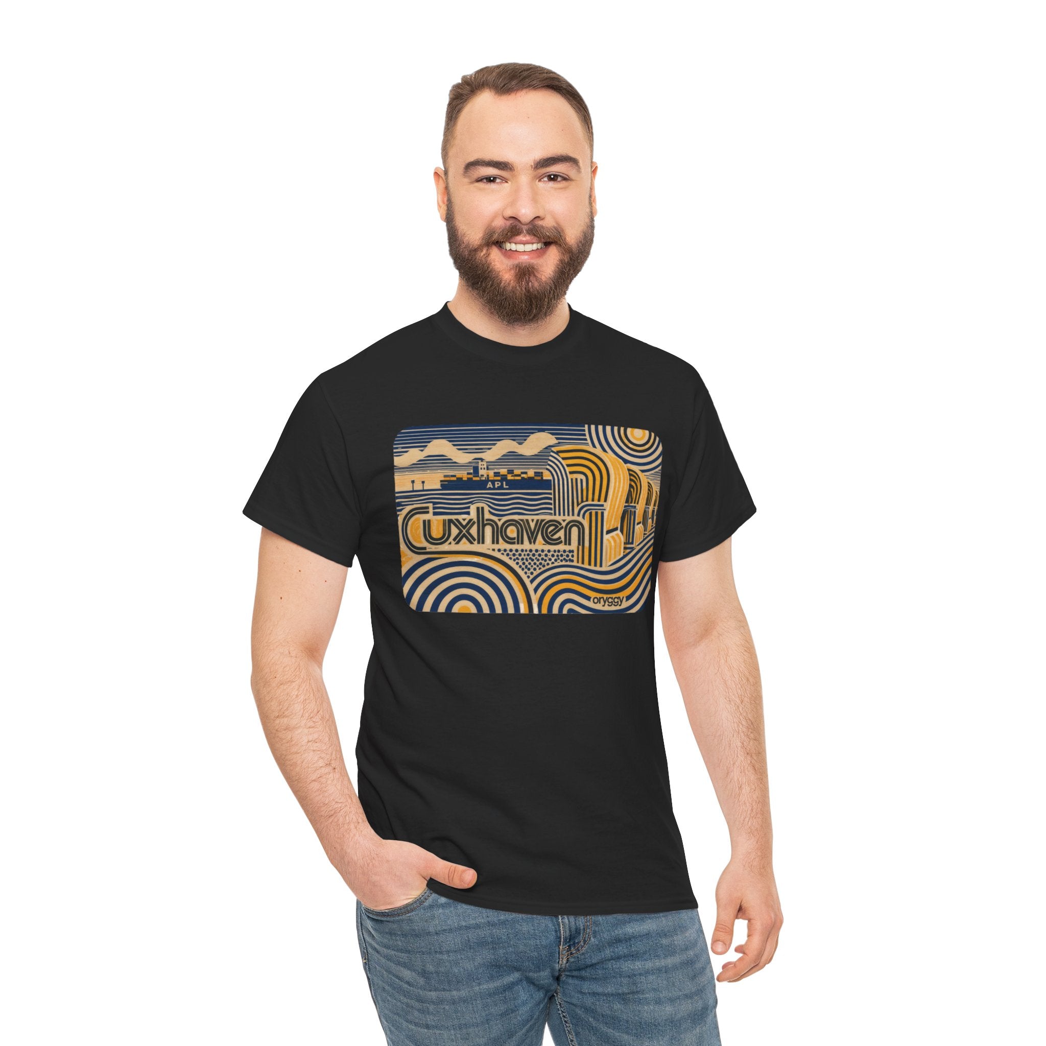 oryggy Originals Summer line Cuxhaven Retro Wave T‑Shirt — Vintage Coastal Graphic Tee