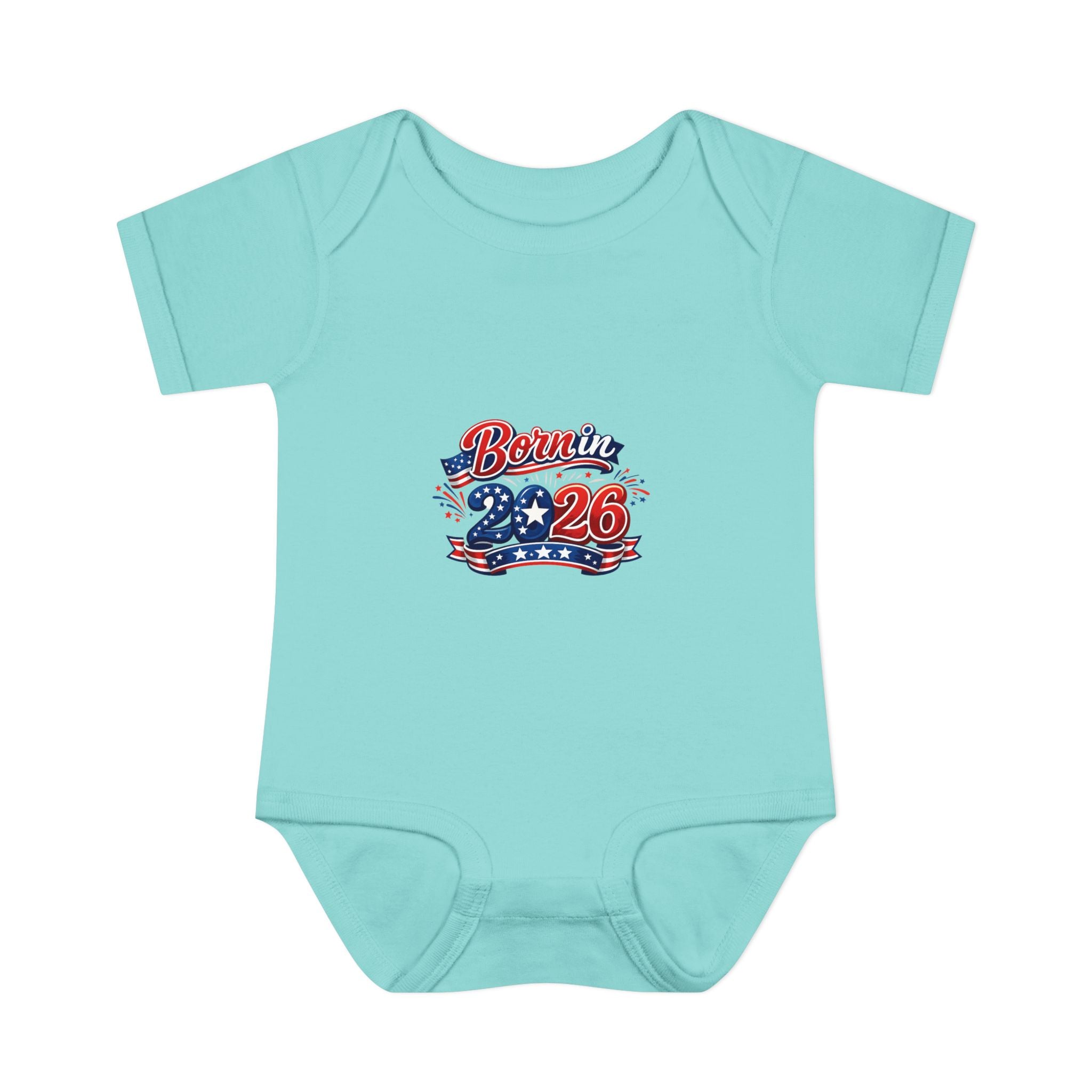 America 250 Personalized Baby Bodysuit - 'Born in 2026' Patriotic Infant One-Piece (Custom Back Text)