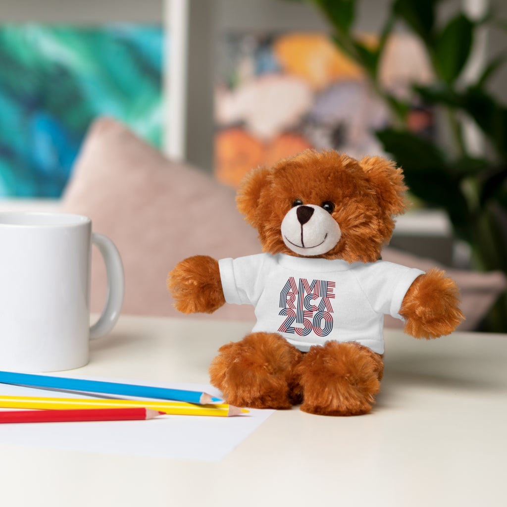 America 250 Teddy Bear plush | Patriotic stuffed animal with tee