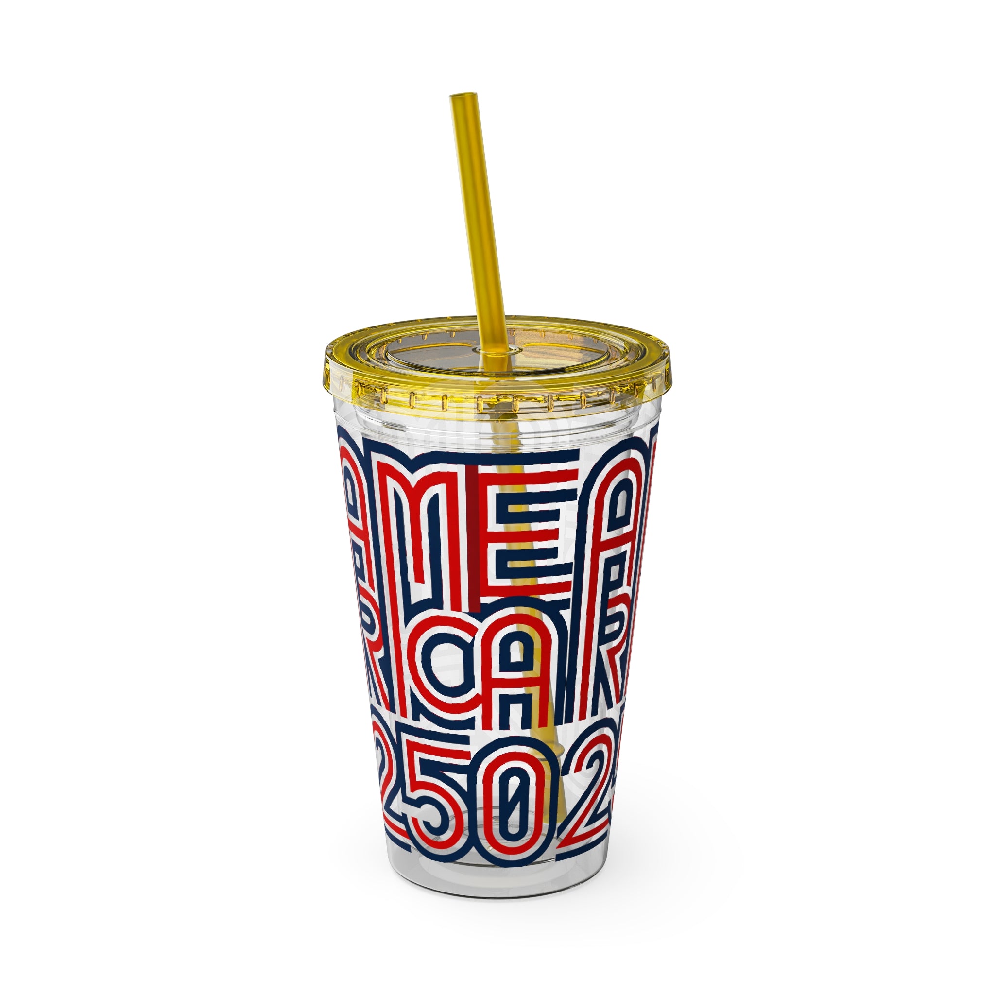 America 250 Tumbler | Patriotic Red White Blue Straw Cup