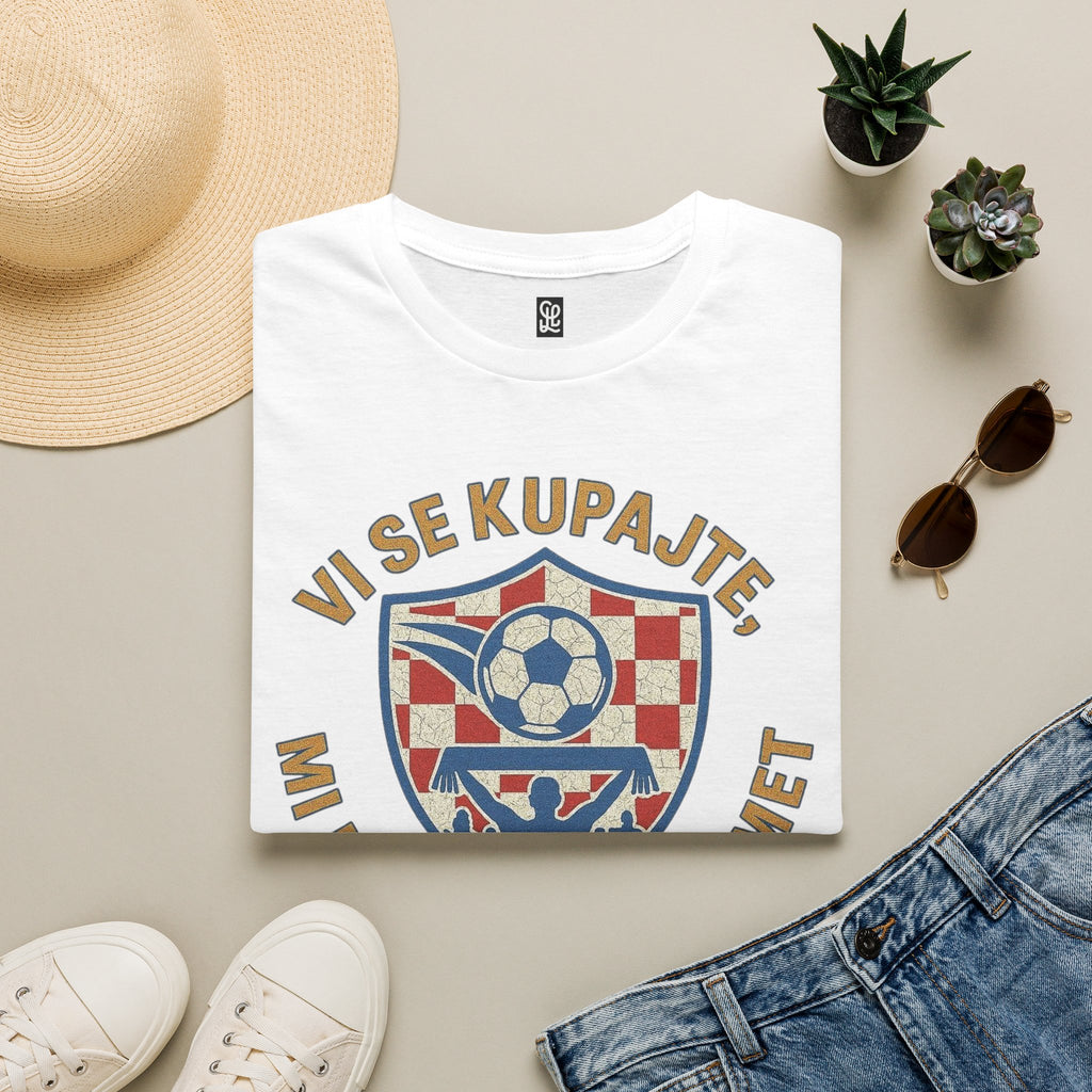 FIFA World Cup 2026 Personalized T‑Shirt — “Vi se kupajte, mi idemo na nogomet” Retro Croatian Design