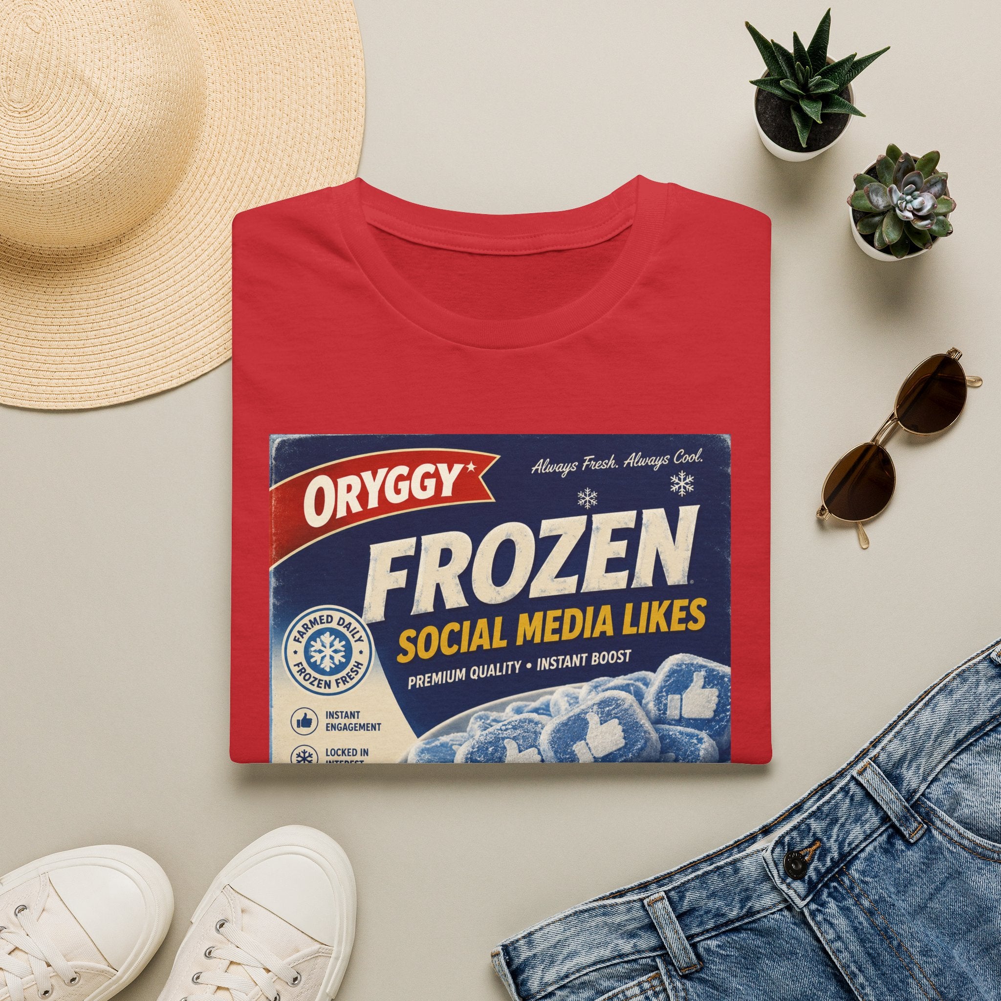 oryggy Originals Summer line 'Frozen Social Media Likes' Retro Graphic Tee
