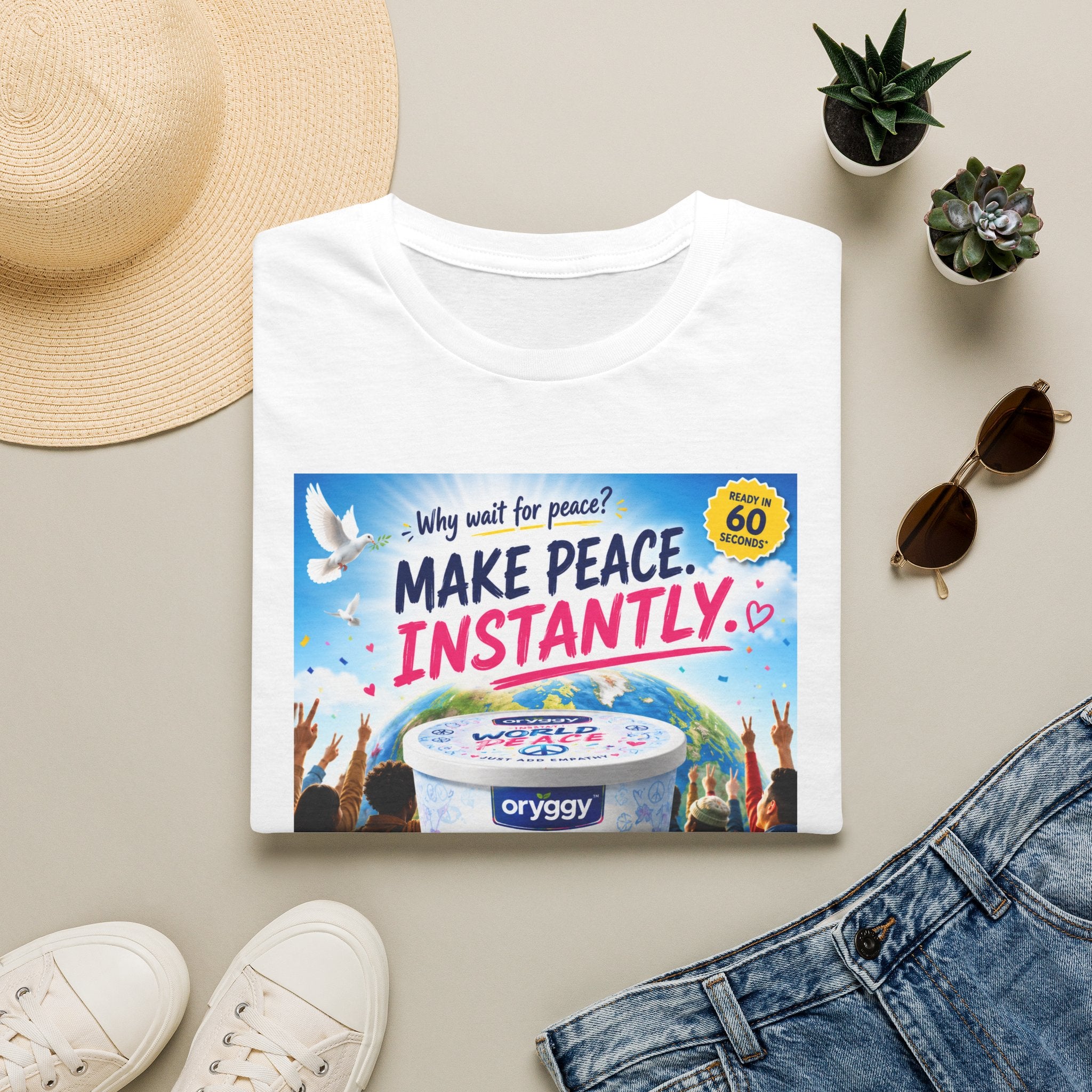 oryggy Originals Summer line "Make Peace Instantly" World Peace Graphic Tee
