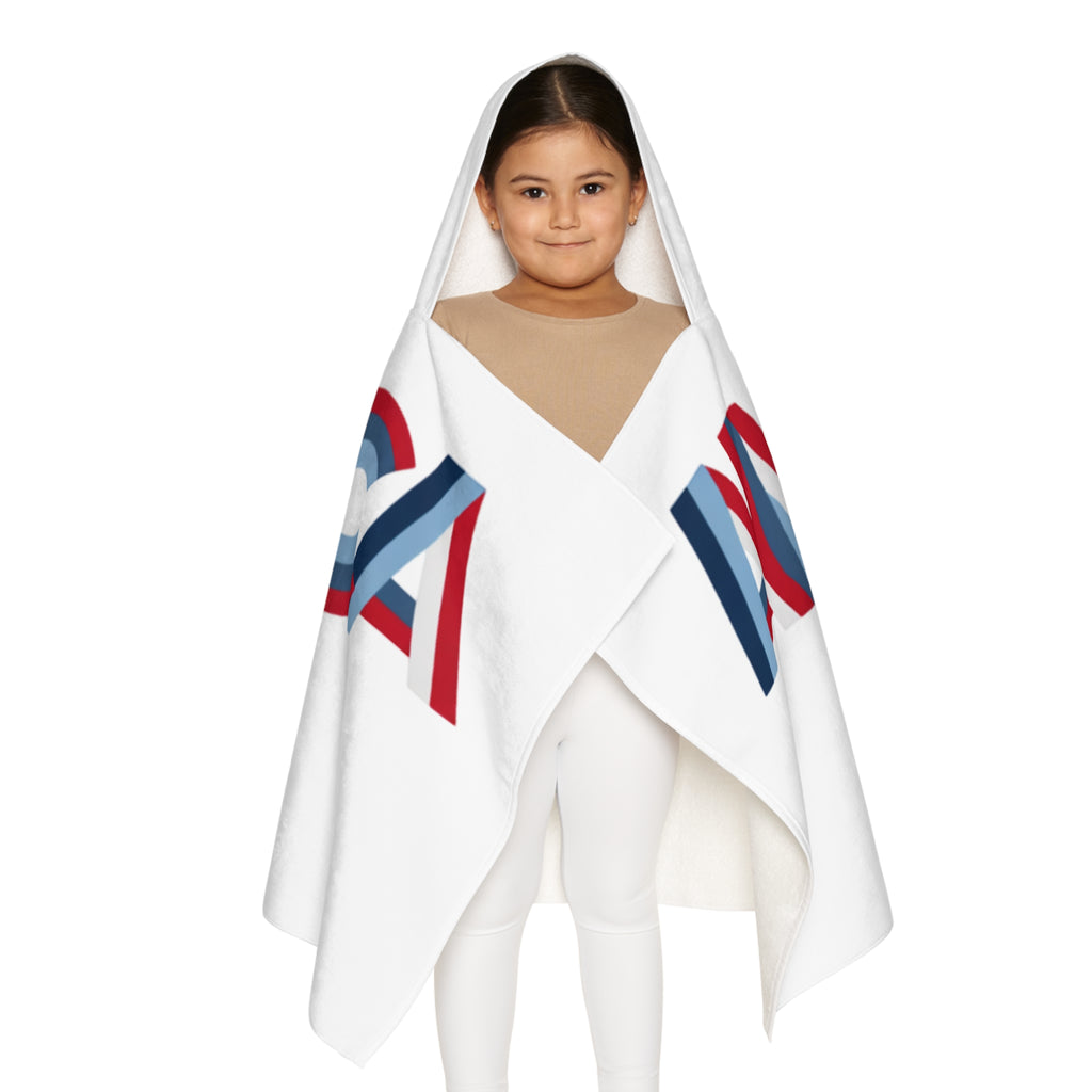America 250 Youth Hooded Towel | Patriotic Red Blue Retro
