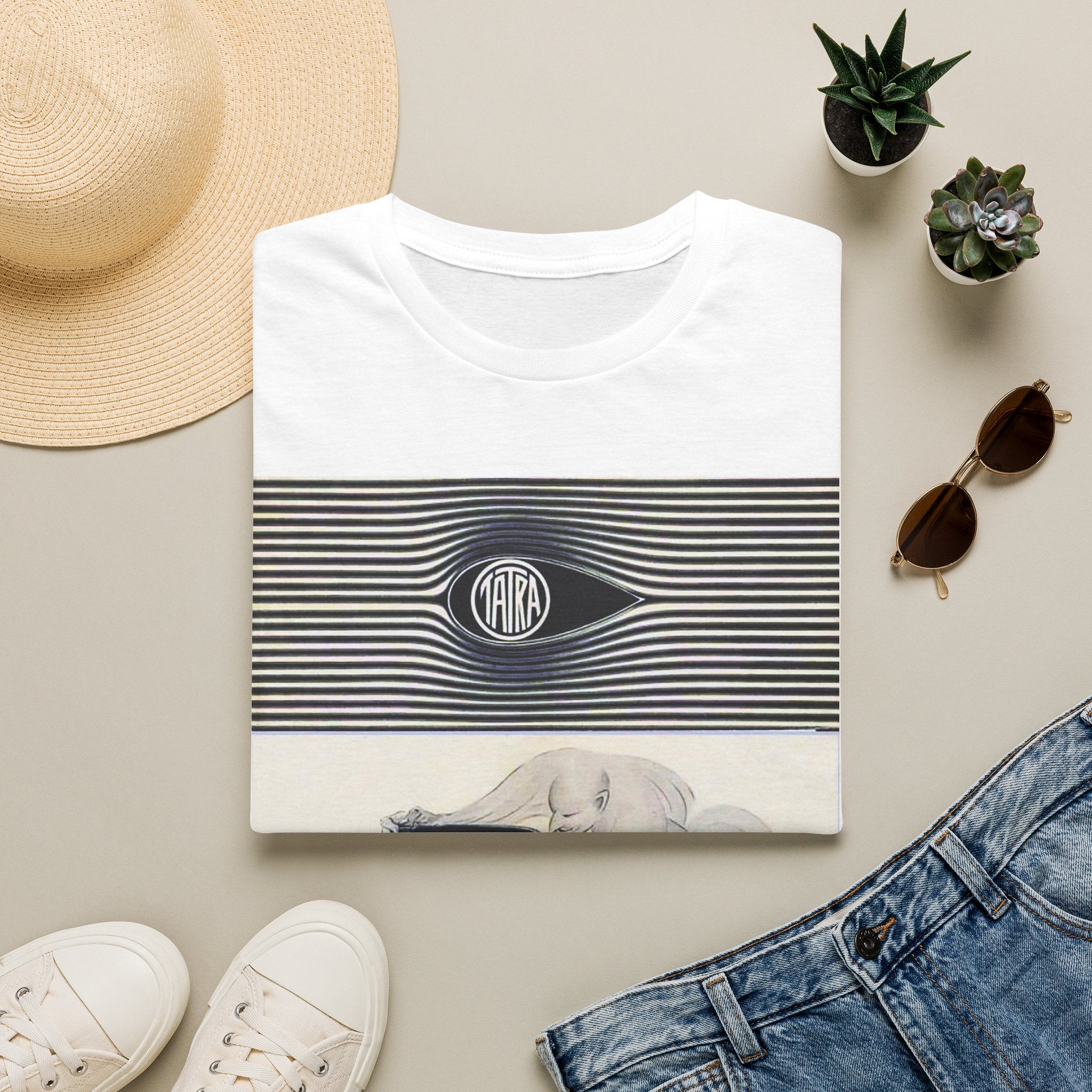 oryggy Originals Summer line Retro Stripes & Classic Car Illustration Tee