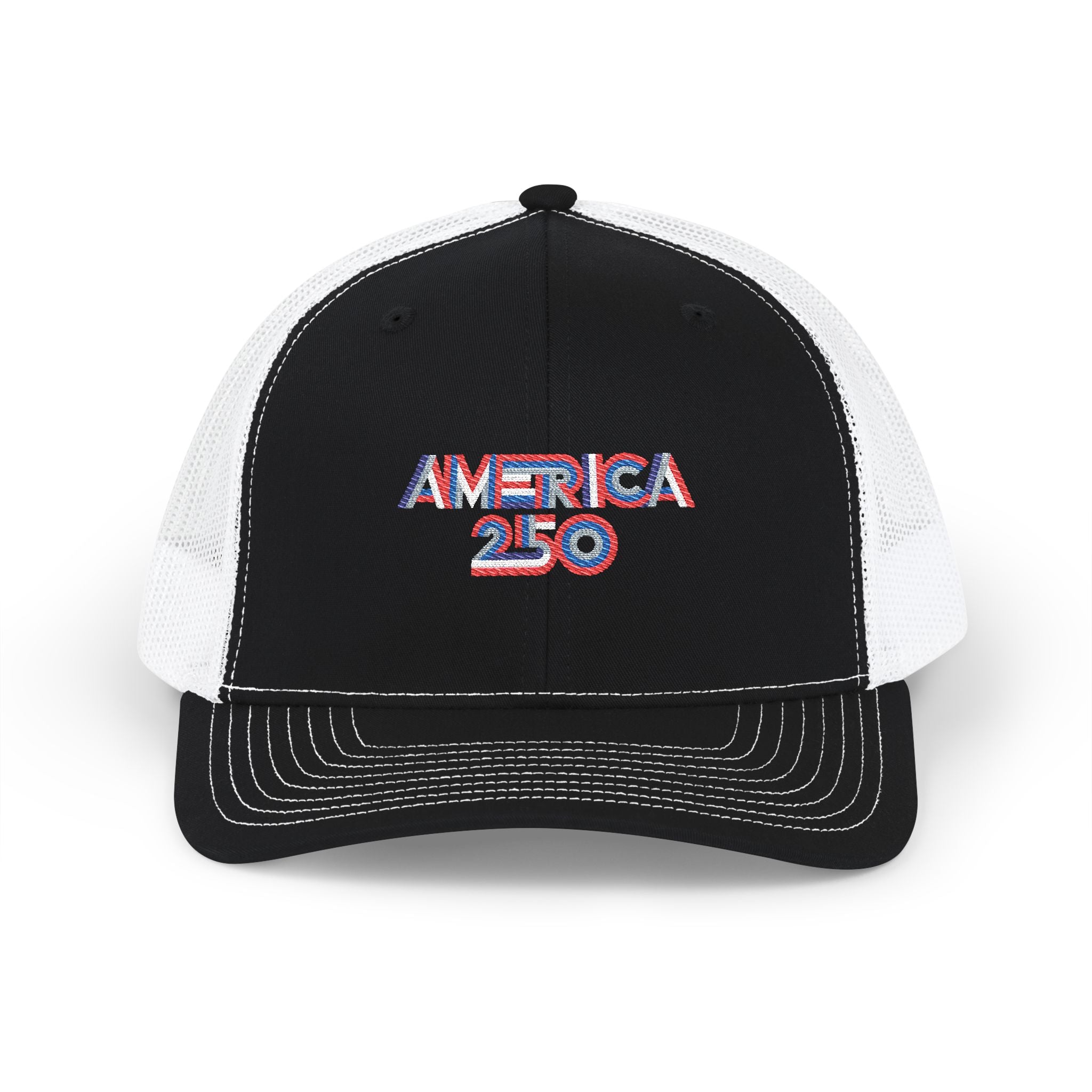 America 250 Trucker Cap — Patriotic Snapback Mesh Hat for 250th Anniversary