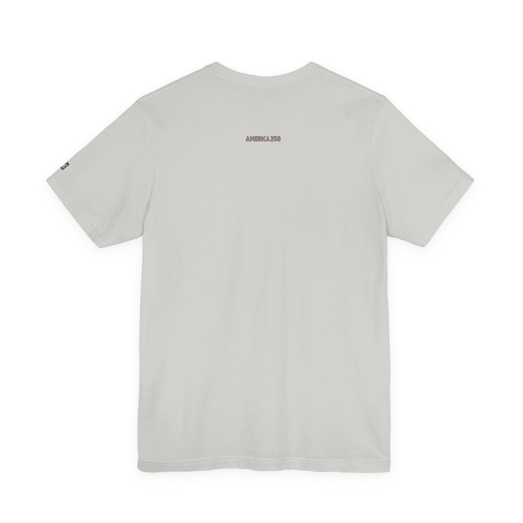 America 250 Tee | Patriotic Red Blue Striped Typography