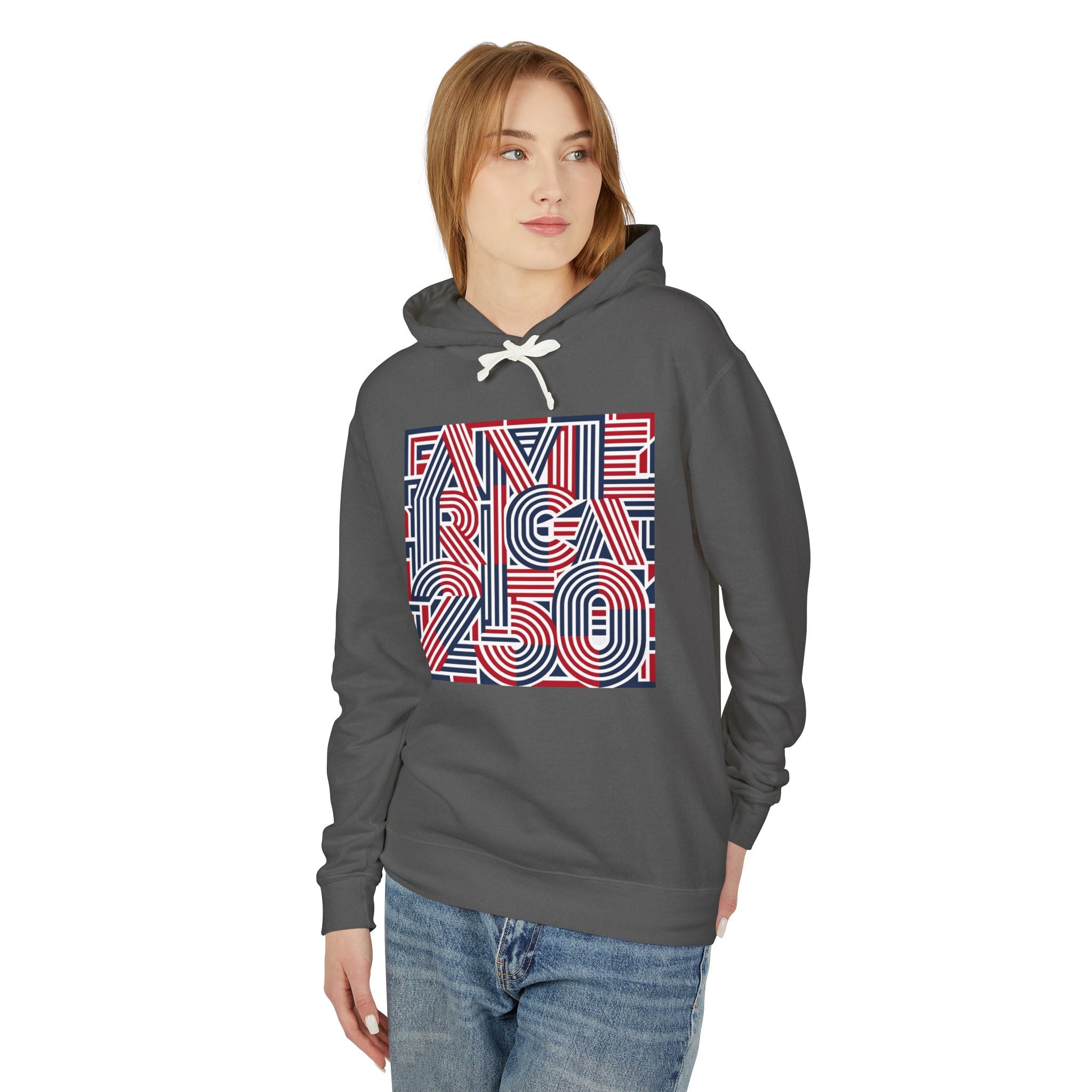 oryggy - america-250-hoodie-retro-red-blue-patriotic-anniversary-pullover - Vintage Patriotic Apparel