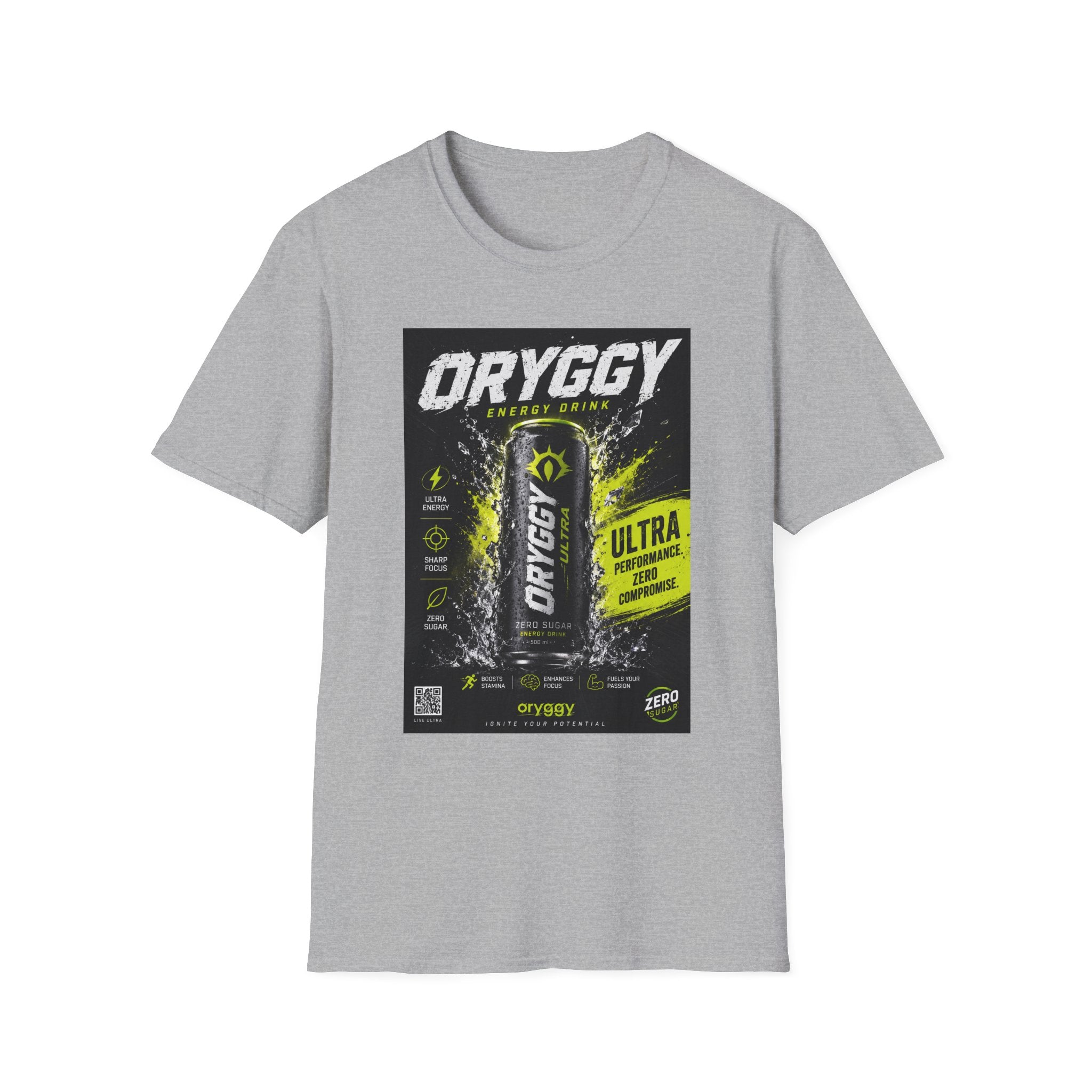 oryggy Originals Summer line Energy Drink T-Shirt — Neon Can Graphic Tee