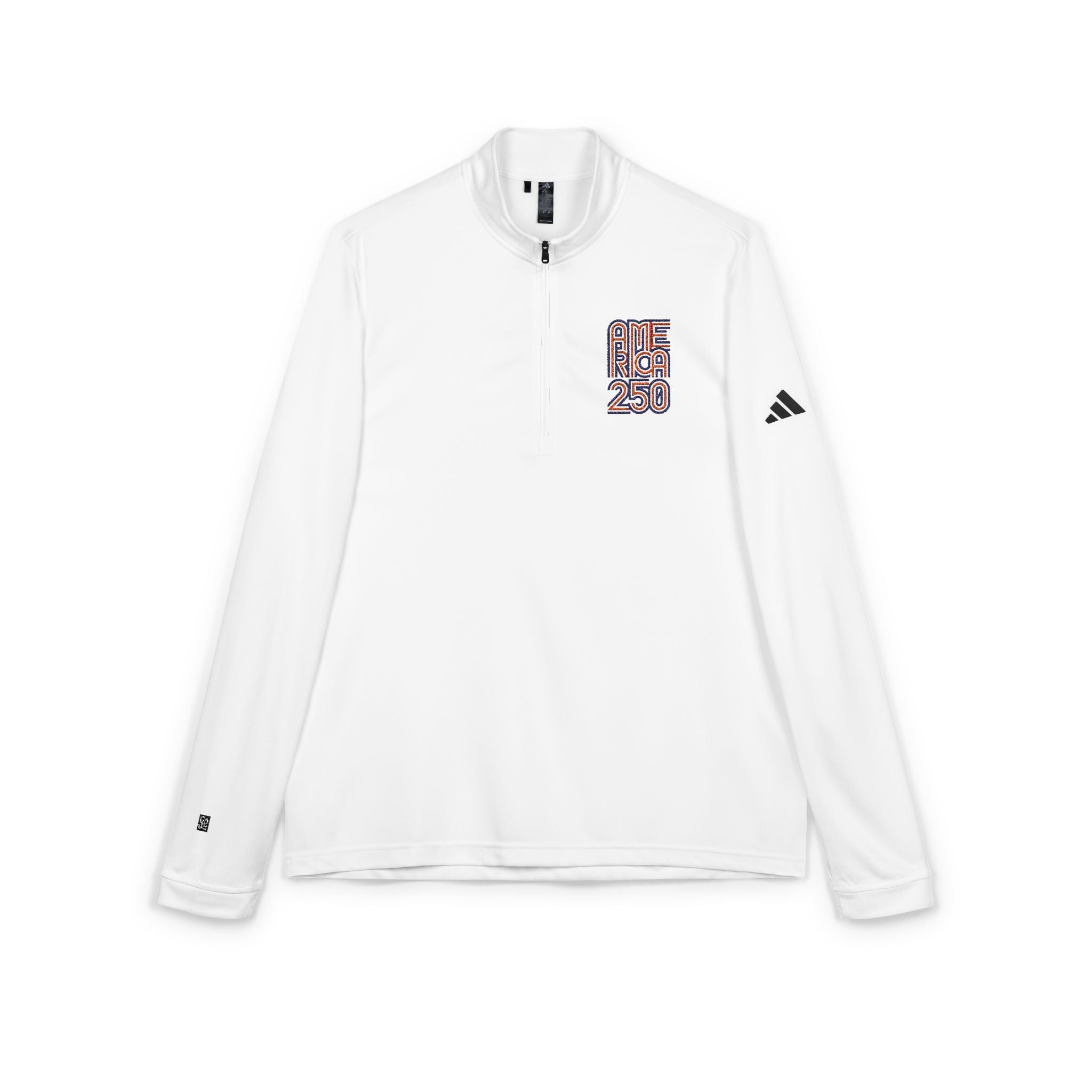 Abstract Mosaic Logo Quarter-Zip Pullover | Embroidered Chest
