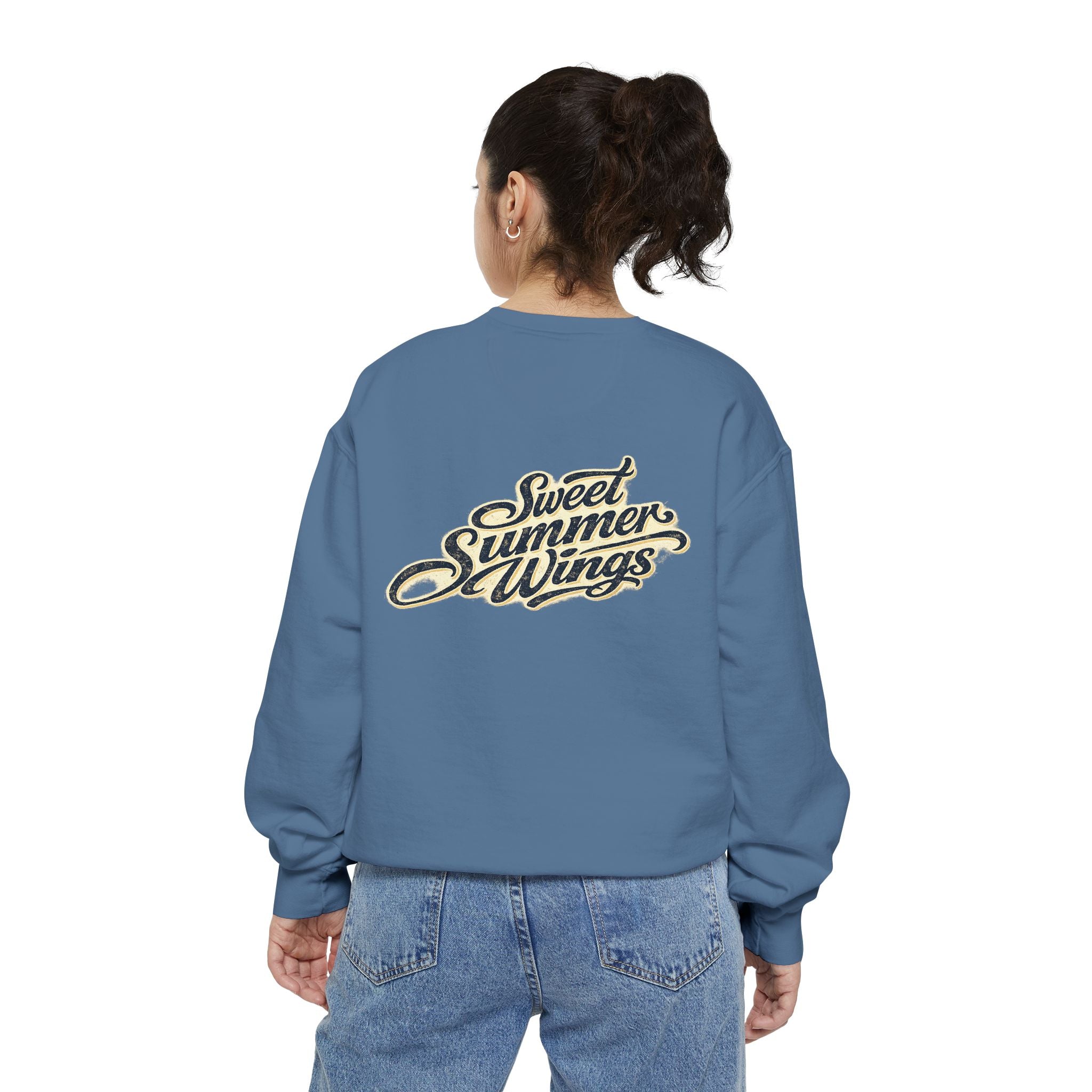 America 250 Garden Days Summer Sweatshirt — "Sweet Summer Wings" Vintage Floral 4th of July Crewneck