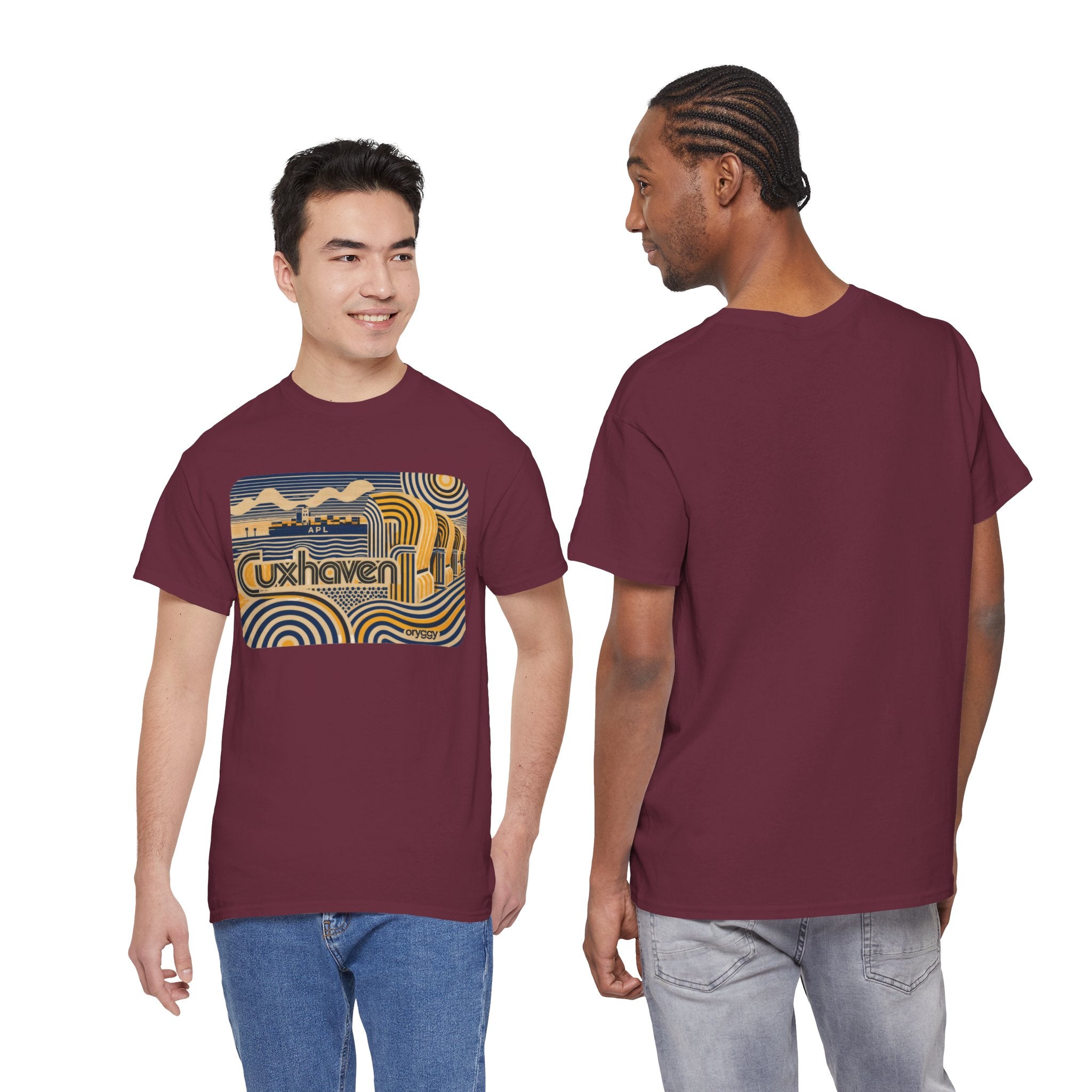 oryggy Originals Summer line Cuxhaven Retro Wave T‑Shirt — Vintage Coastal Graphic Tee