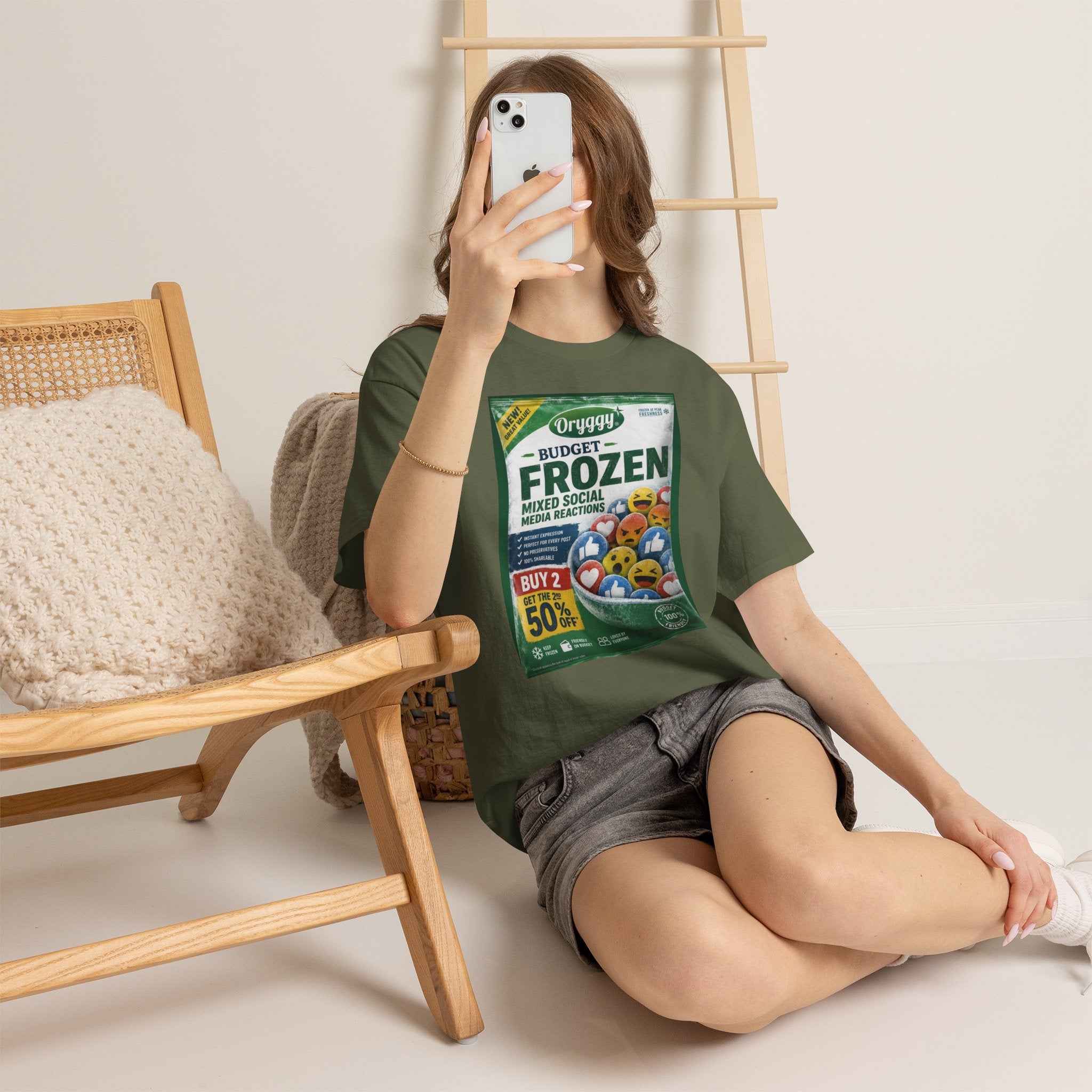 oryggy Originals Summer line 'Budget Frozen Mixed Social Media Reactions' Graphic Tee