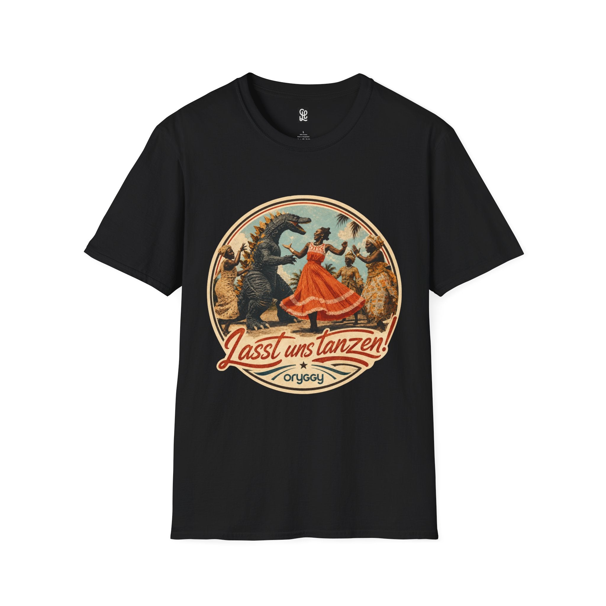 oryggy Originals Summer line Retro Dance Godzilla T-Shirt — Vintage 'Lasst uns tanzen' Graphic